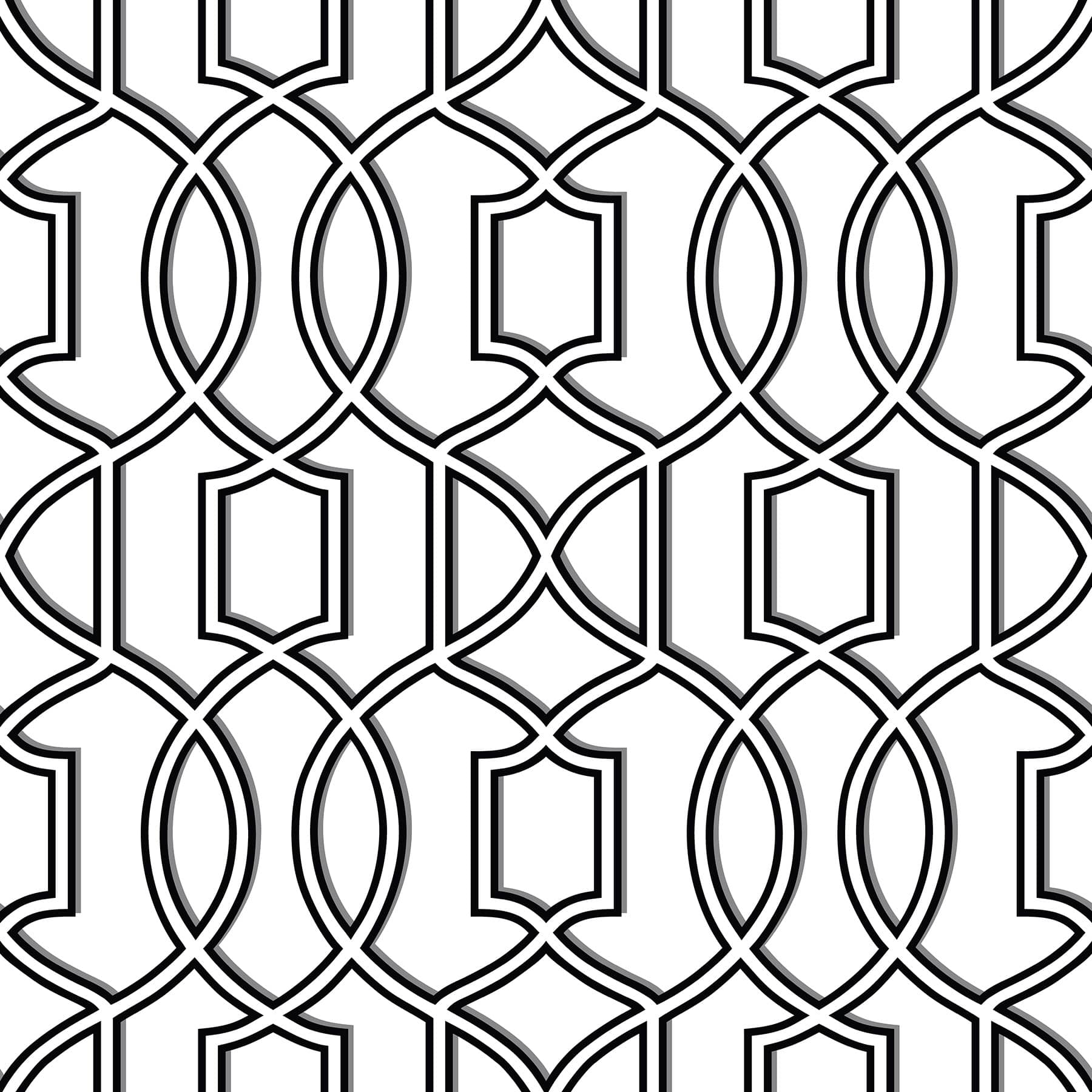 NuWallpaper Uptown Trellis Black & White Peel & Stick Wallpaper
