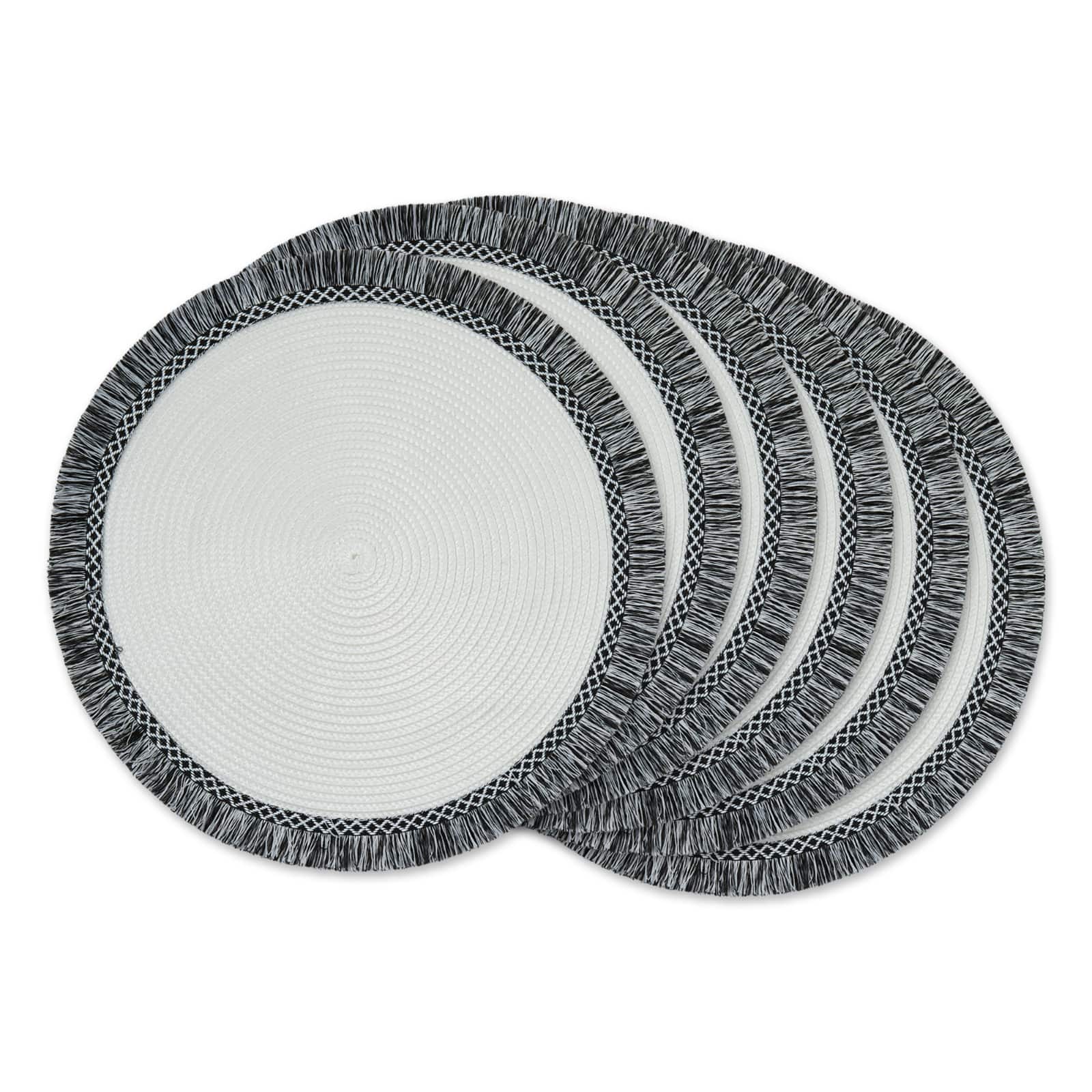 DII&#xAE; Round Fringed Placemats, 6ct.