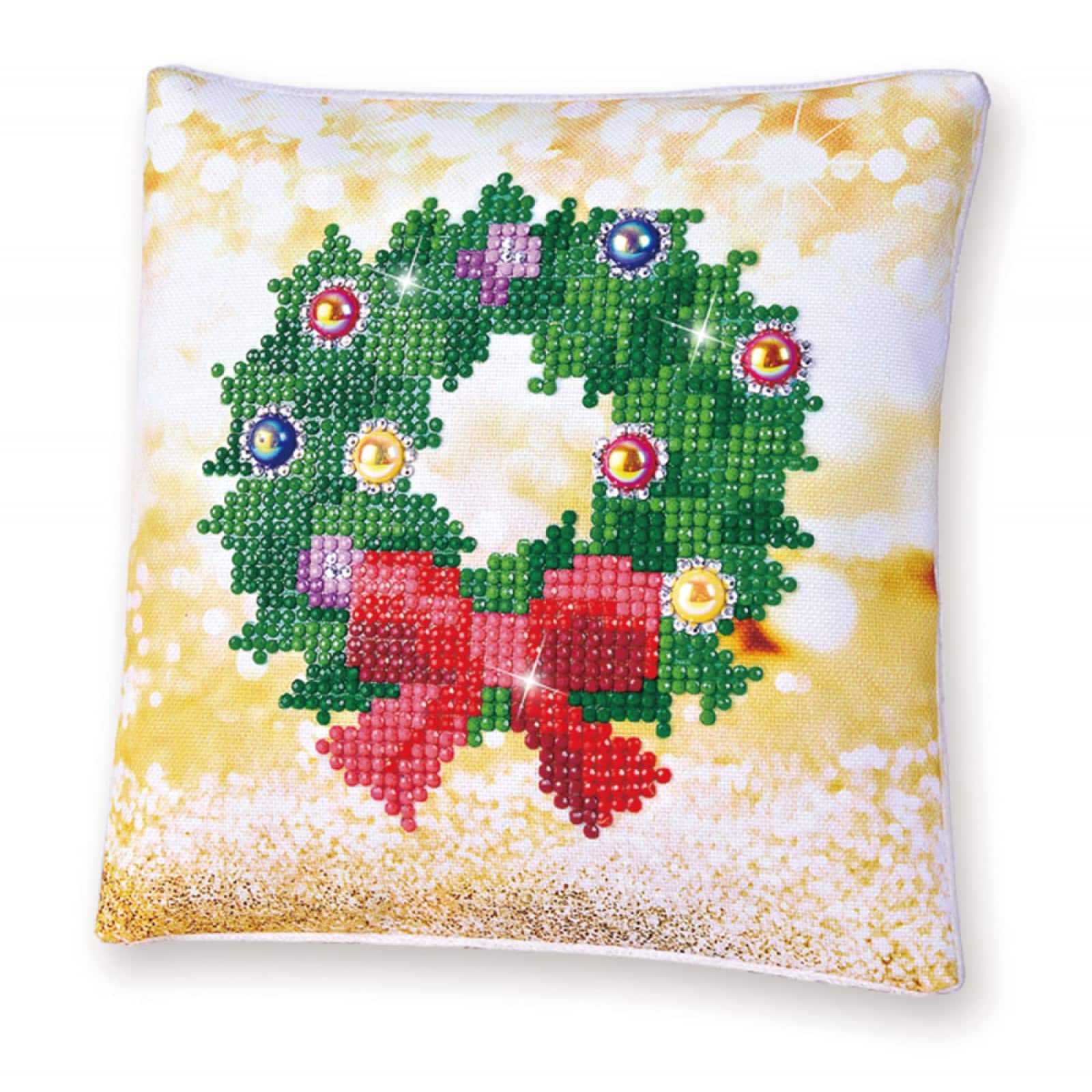 Diamond Dotz&#xAE; Beginner Christmas Wreath Decorative Mini Pillow Kit