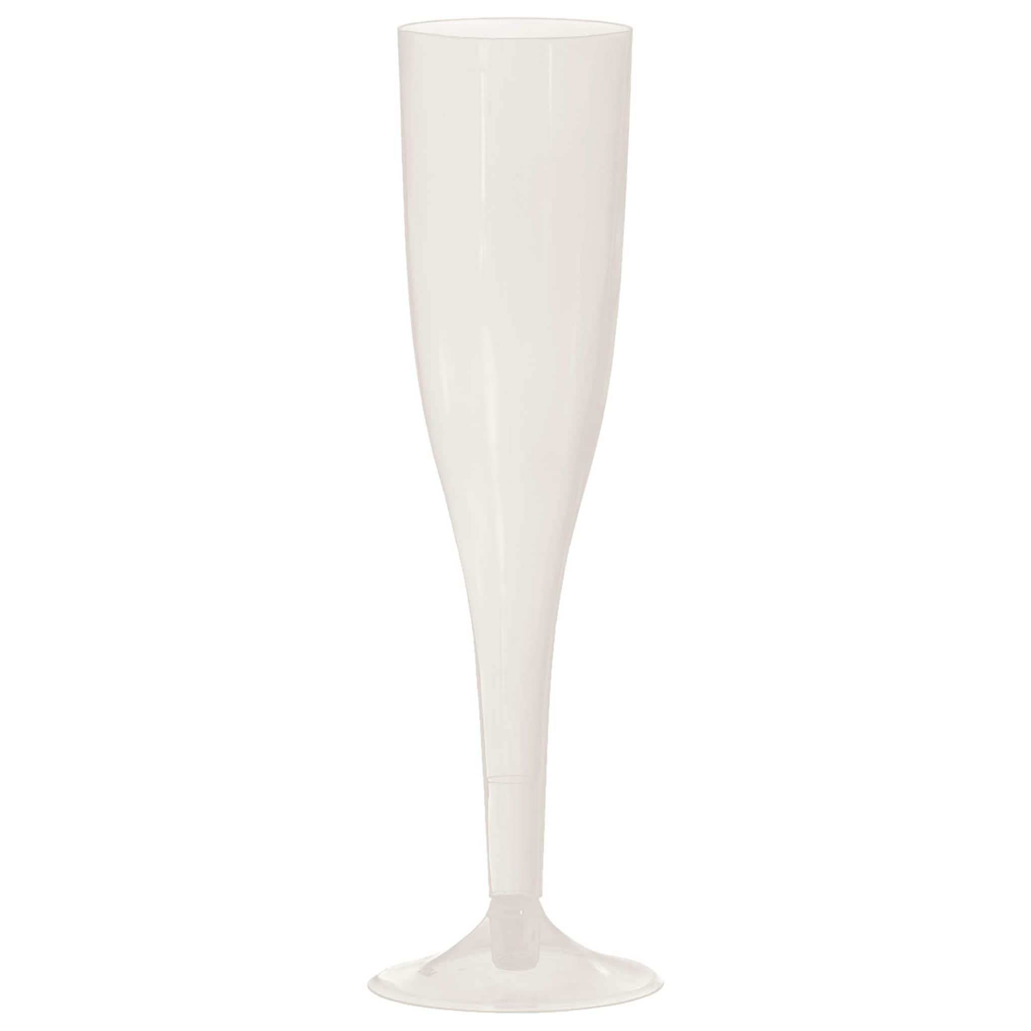 5.5oz Big Party Pack Pearlized White Champagne Flutes, 20ct.