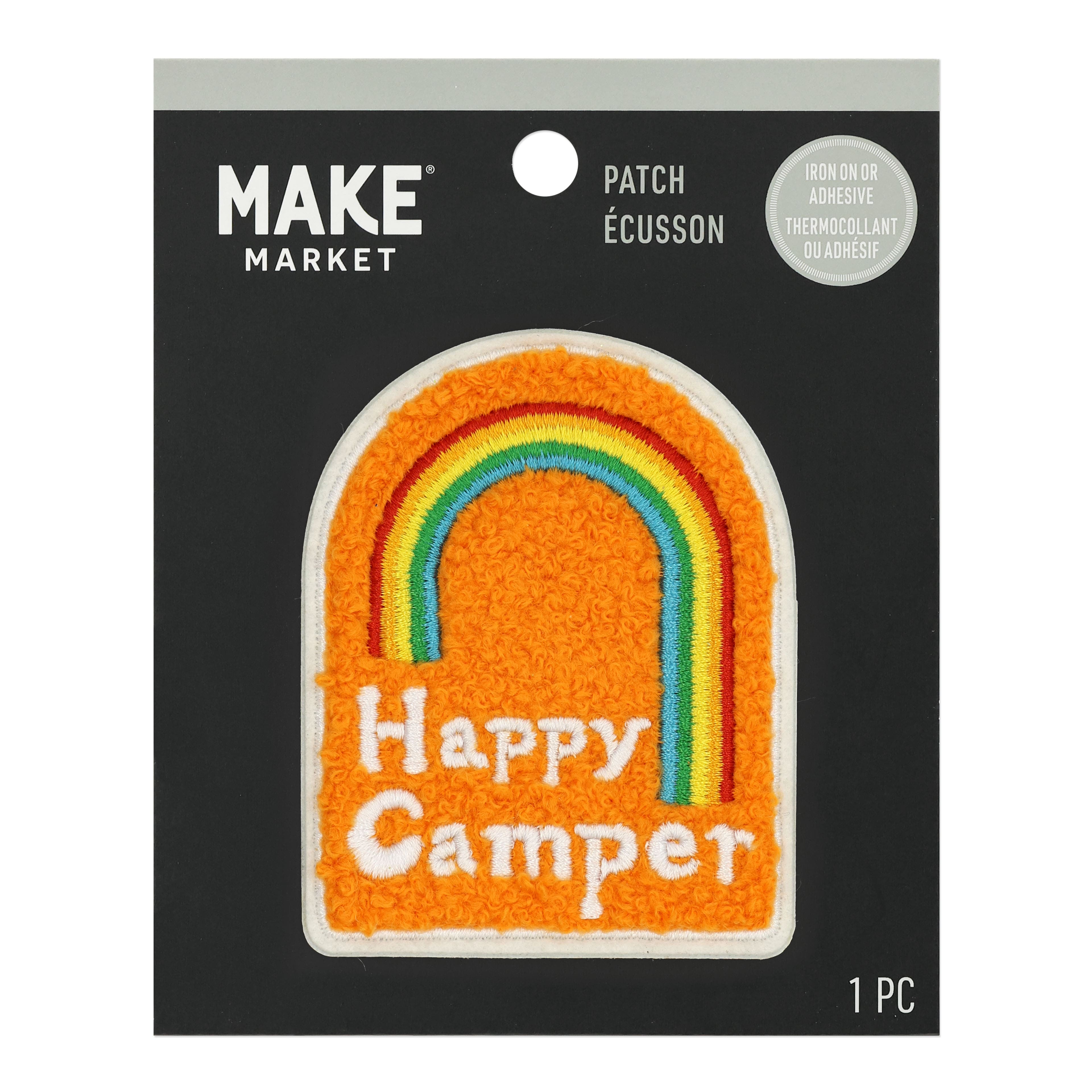 Happy Camper Rainbow Iron On &#x26; Adhesive Patch by Make Market&#xAE;