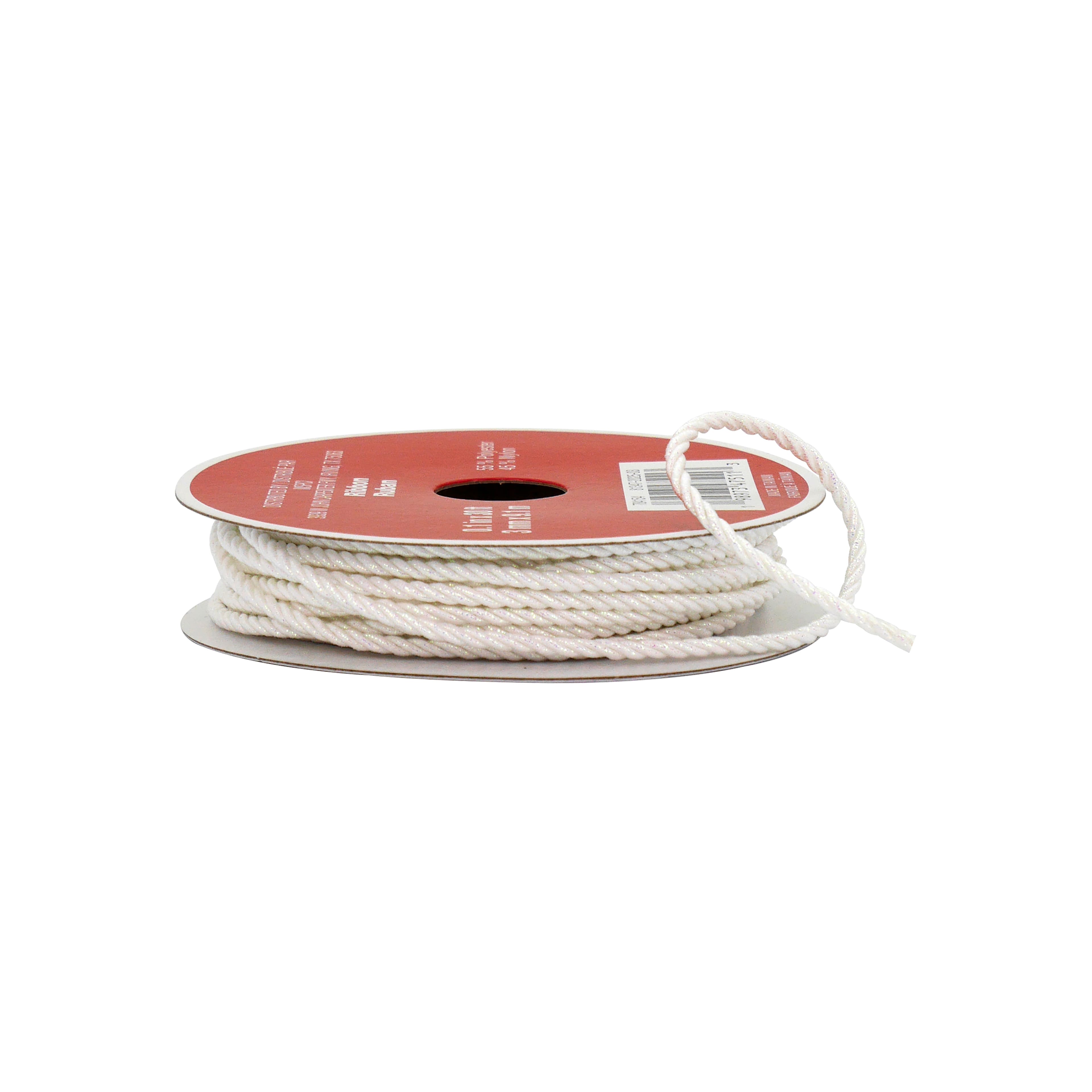 1/10&#x22; x 30ft. White Cord Ribbon by Celebrate It&#xAE;