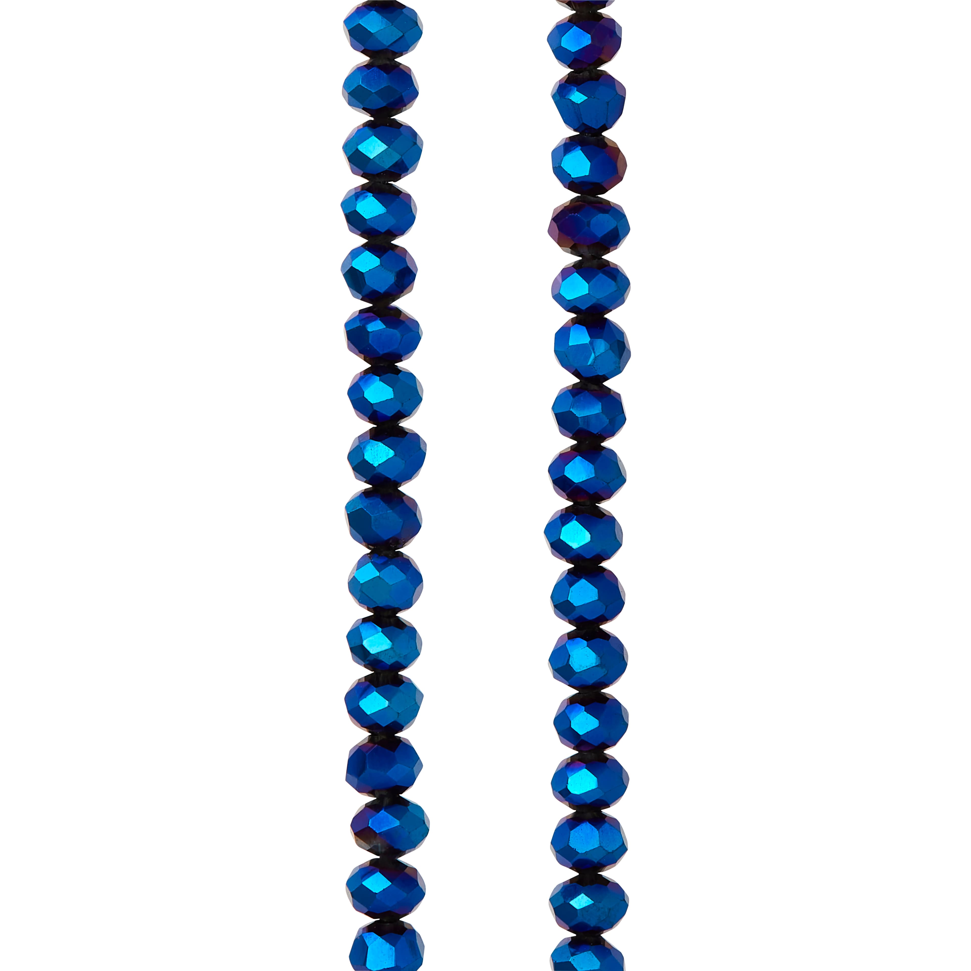12 Pack: Sapphire Faceted Glass Rondelle Beads, 4mm by Bead Landing™