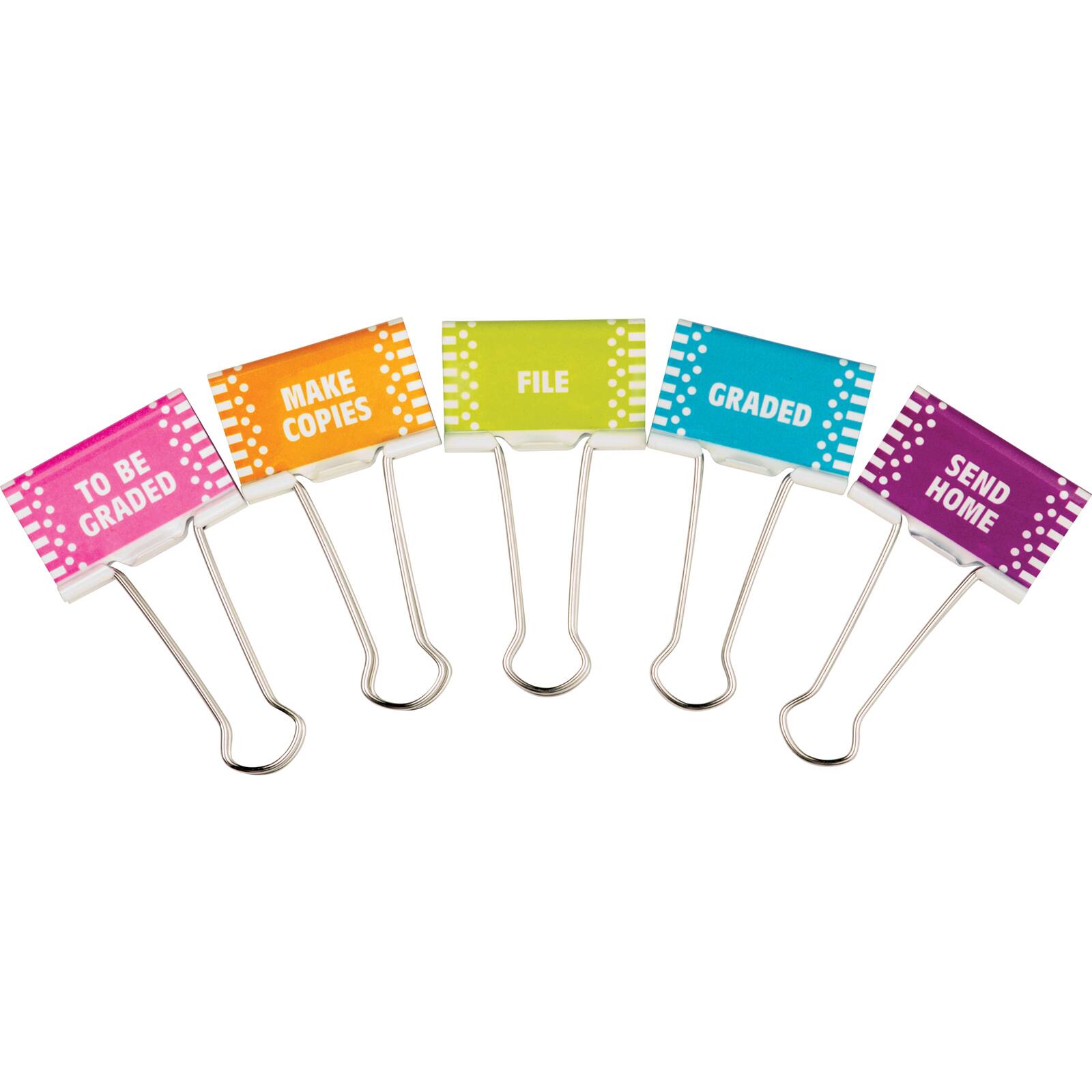 Teacher Created Resources Classroom Management Large Binder Clips, 3 Packs of 5