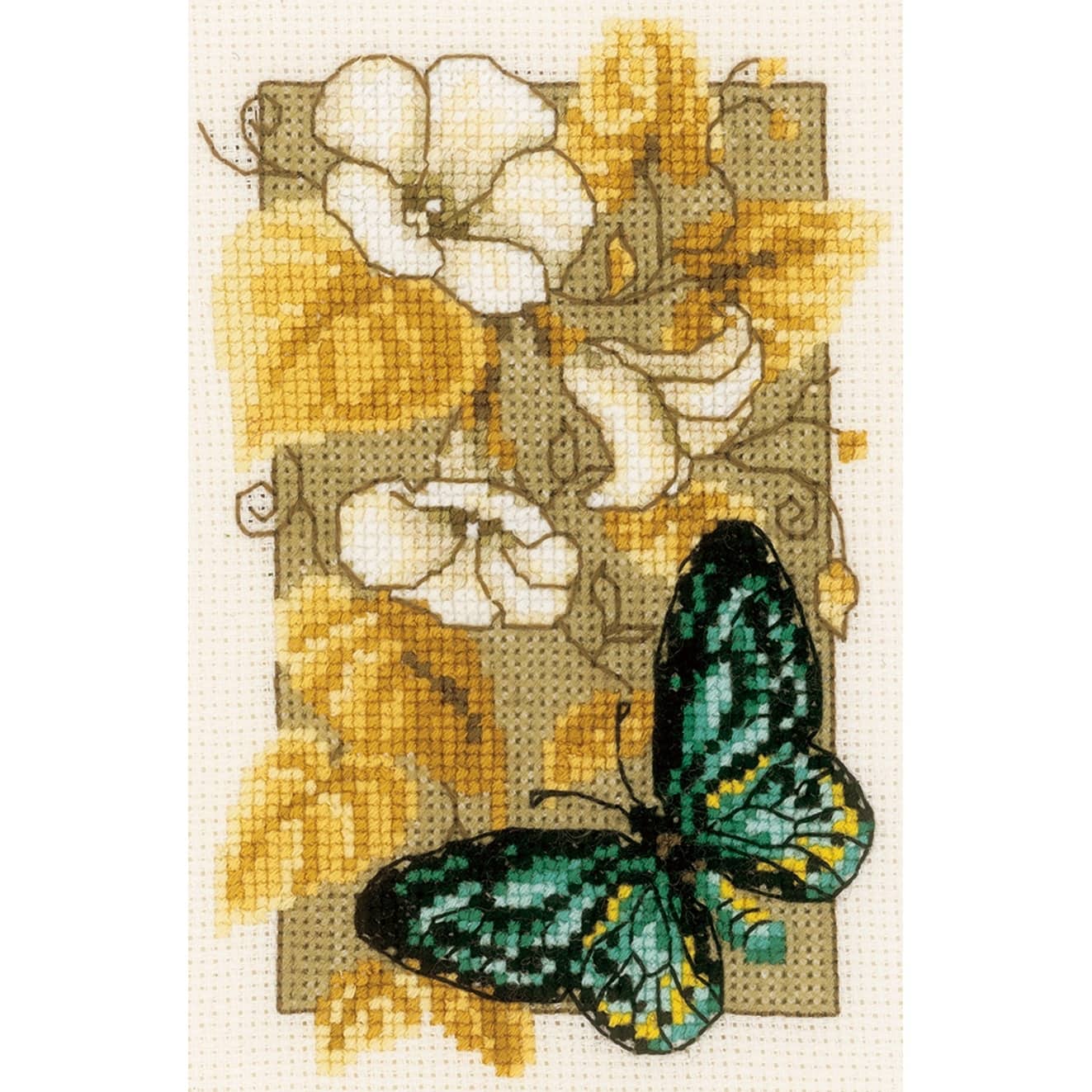 Vervaco Butterfly on Flowers II Counted Cross Stitch Miniatures Kit