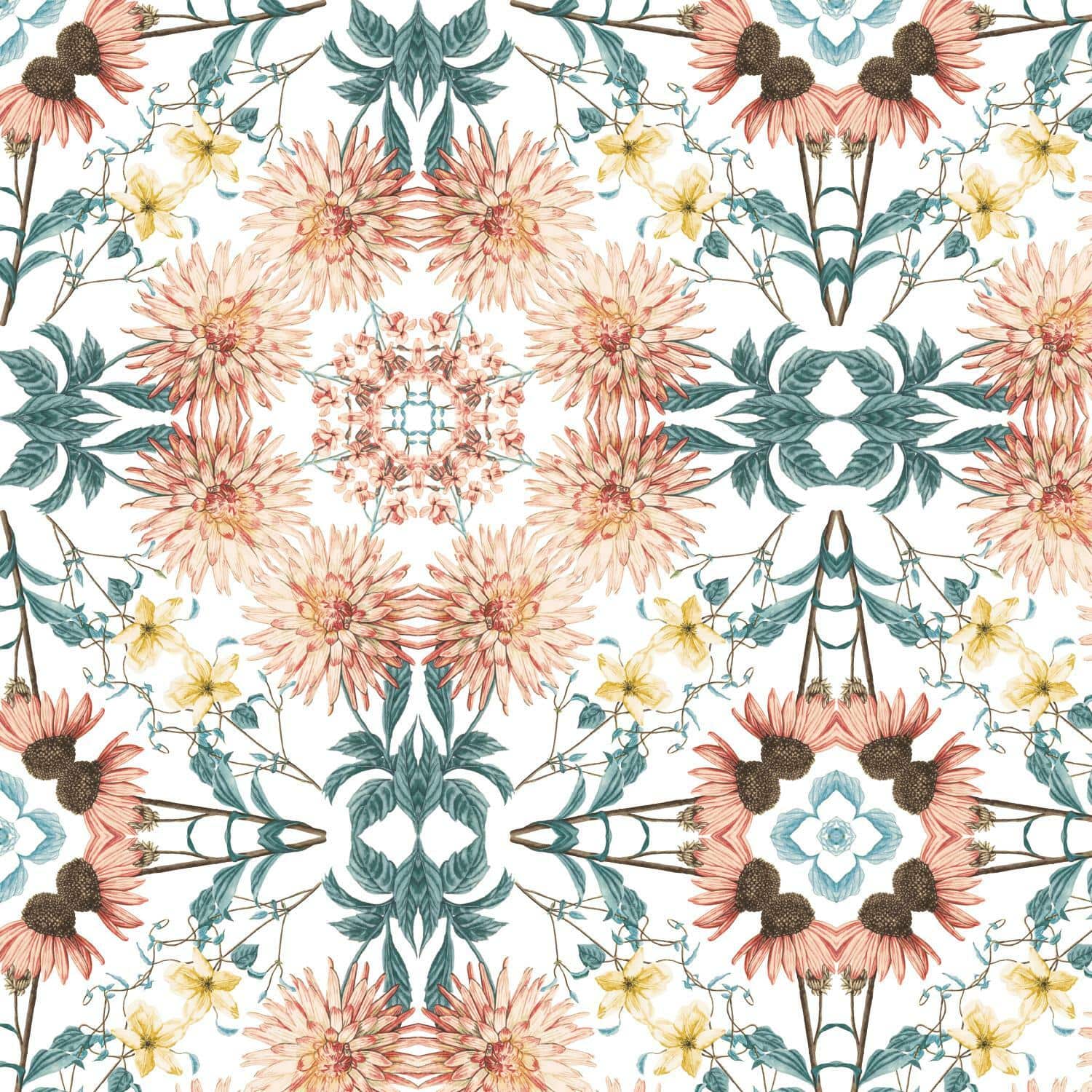 RoomMates Cottage Garden Kaleidoscope Peel &#x26; Stick Wallpaper