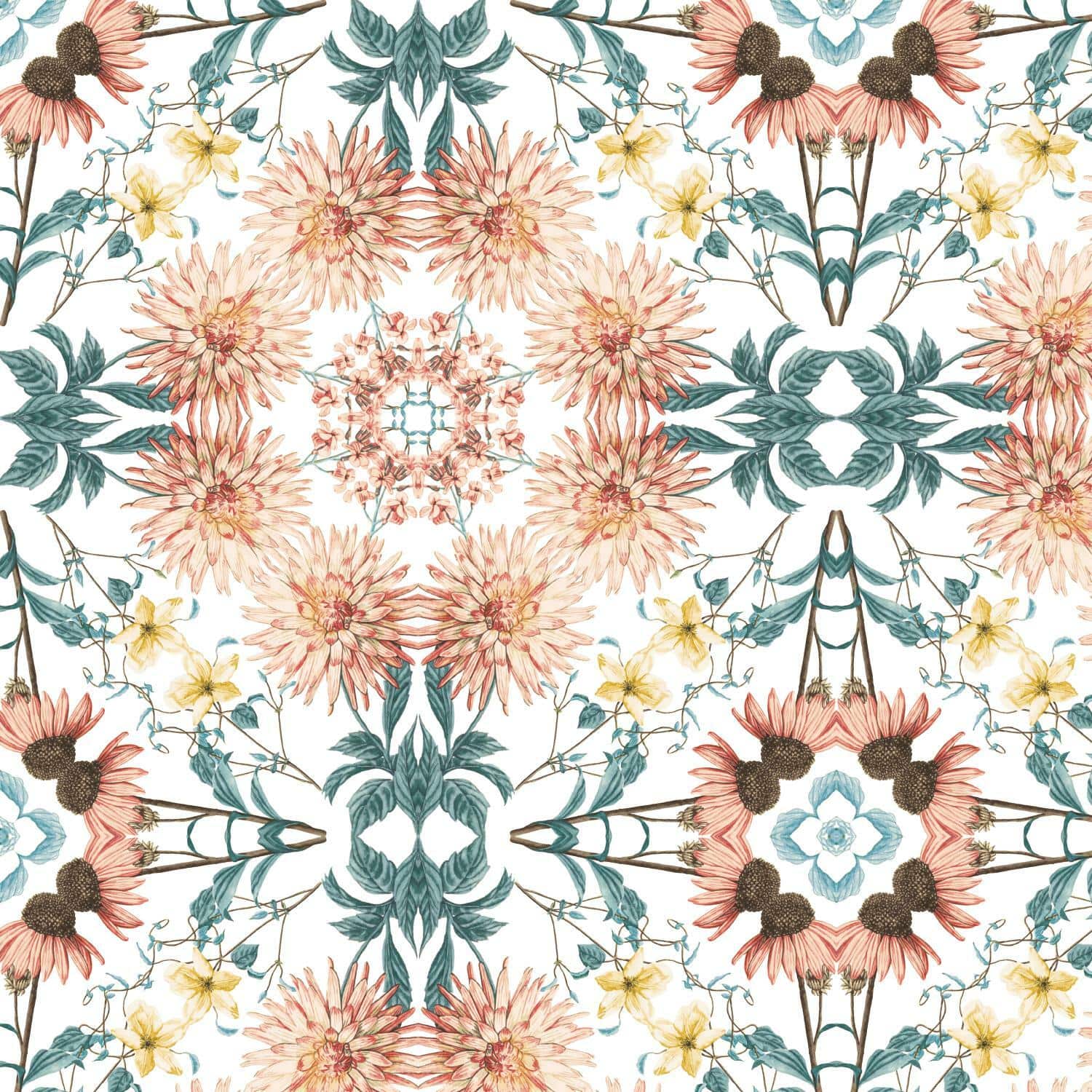 RoomMates Cottage Garden Kaleidoscope Peel & Stick Wallpaper