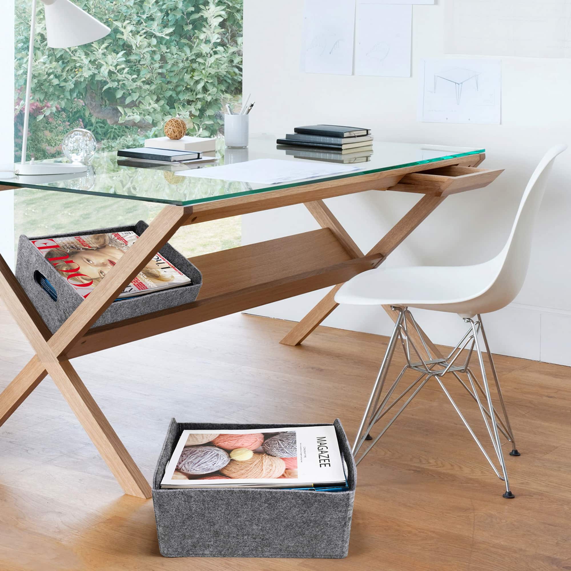 Welaxy Felt 3 Piece Collapsible Storage Bins