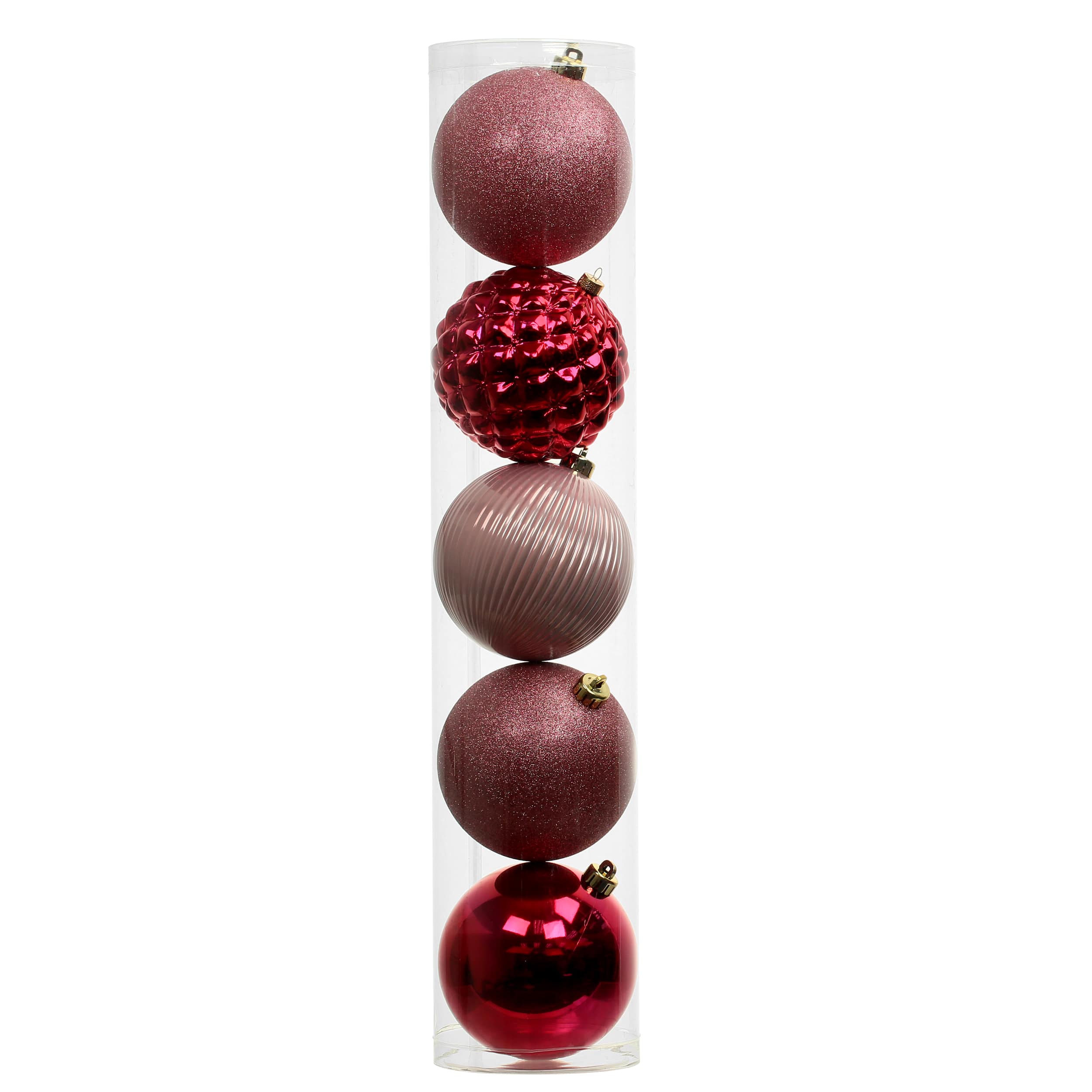 5 Pack 5.9" Pink Mix Shatterproof Ball Ornaments by Ashland®