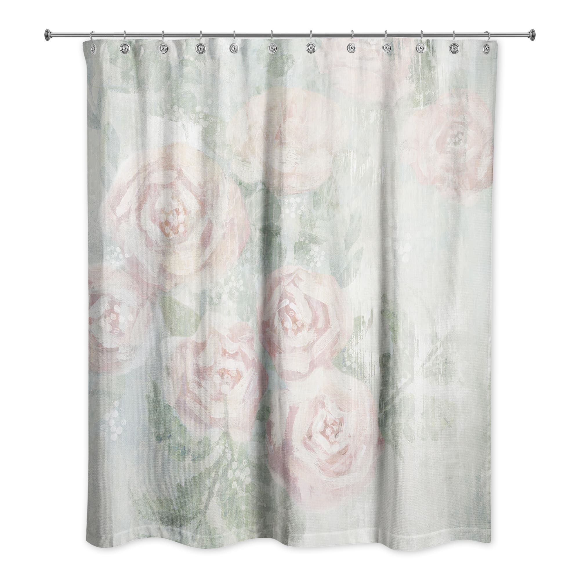 Soft Cottage Floral Abstract 71" x 74" Shower Curtain