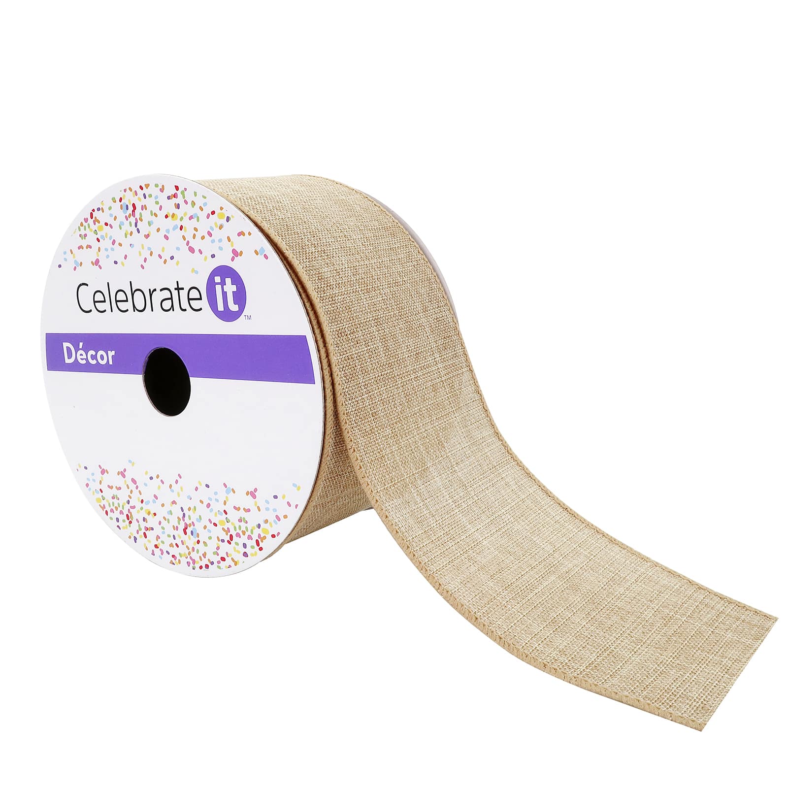 12 Pack: 2.5" x 25ft. Faux Linen Wired Ribbon by Celebrate It®