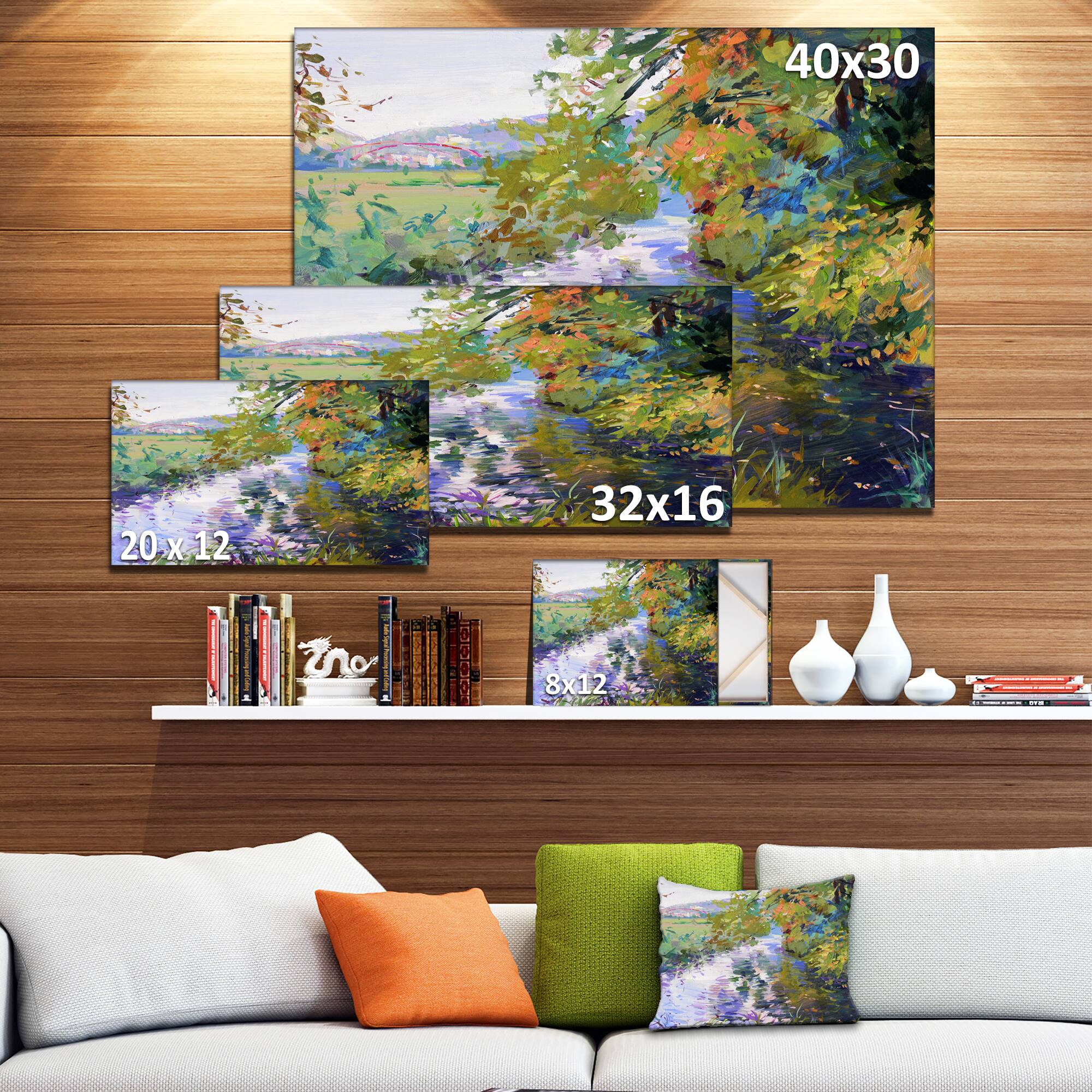 Designart - Fall in Amazing Colors - Landscape Painting Canvas Print