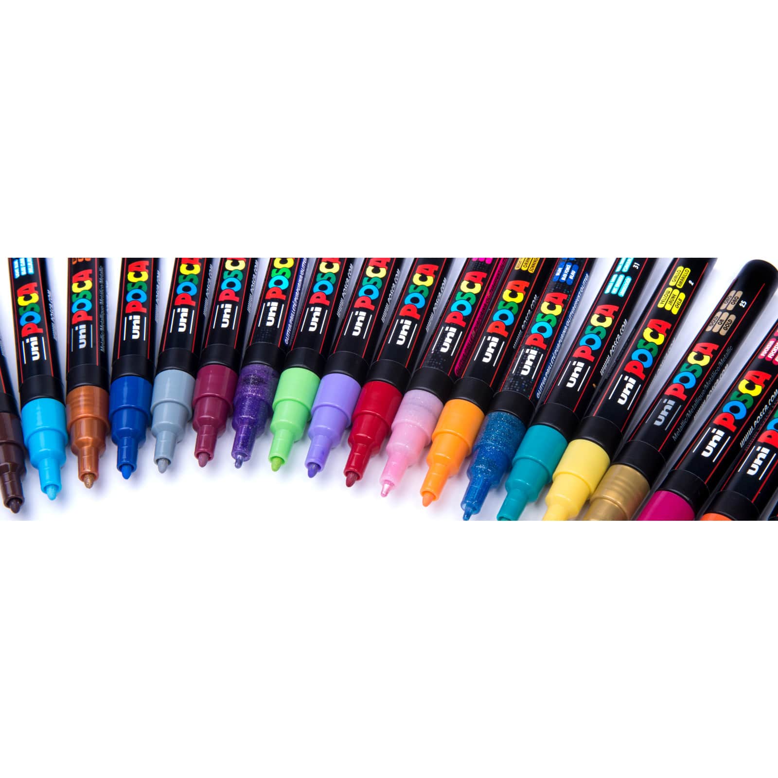 Uni-Posca Paint Marker Pen Bundle Set , Mitsubishi Pencil Uni Posca Poster Colour Marking Pens Extra Fine Point 12 Colours , Fine 15 Colors , Medium