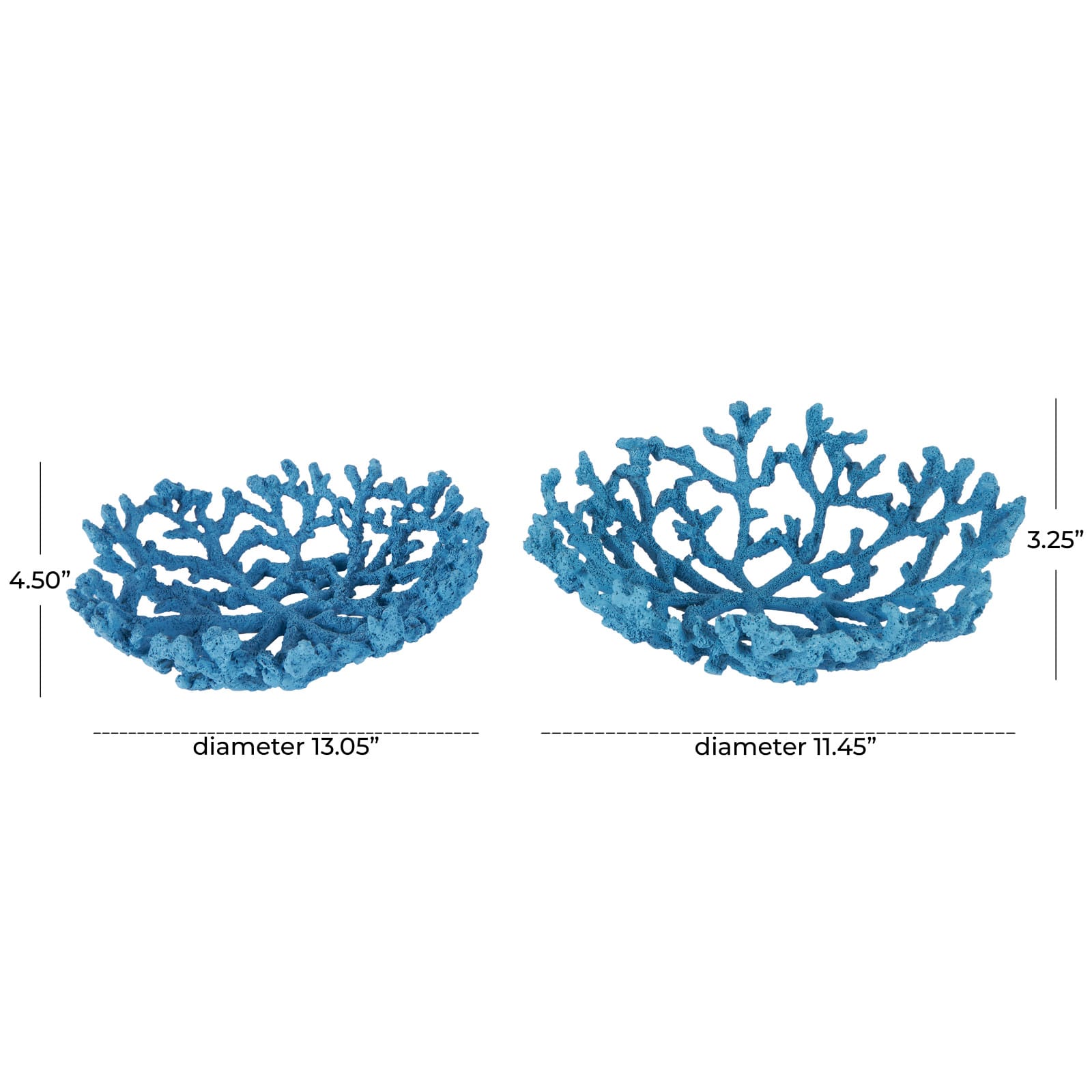 Coastal Coral Textured Decorative Bowl Set