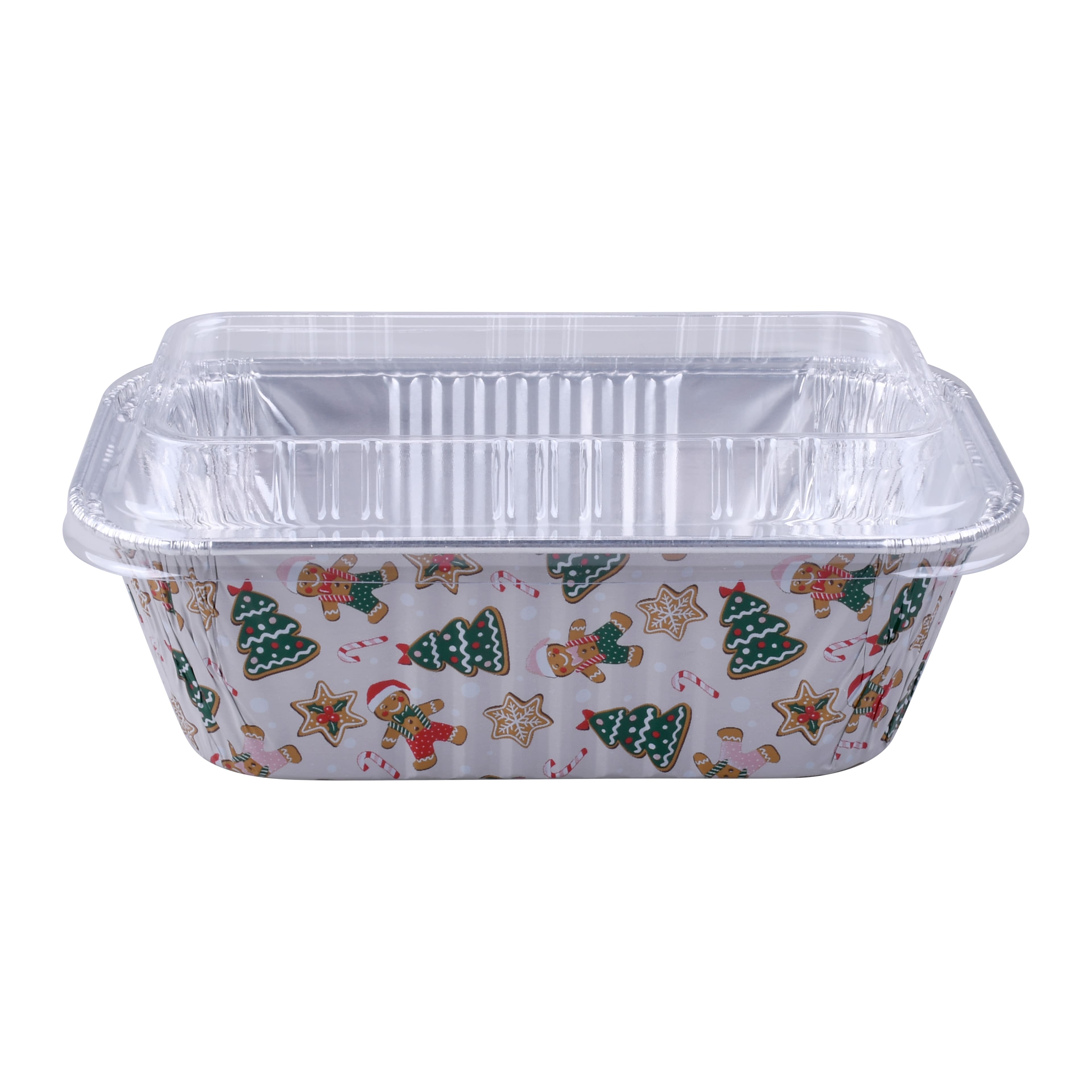 Mini Gingerbread Toss Aluminum Loaf Baking Pans with Lids, 6ct. by Celebrate It&#xAE;