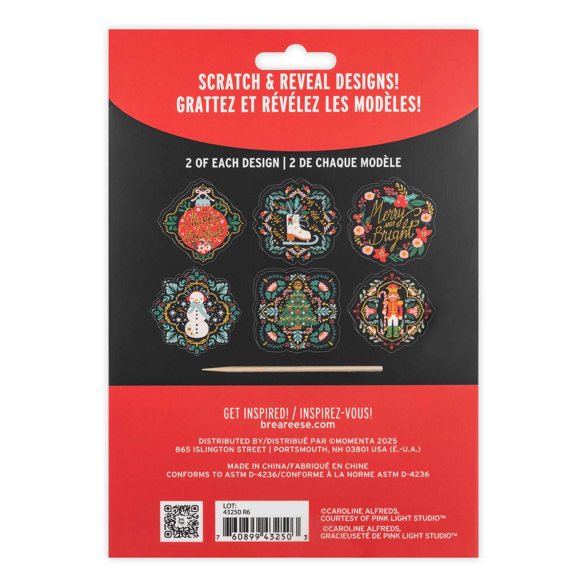 Brea Reese&#x2122; Holiday Motifs Scratch Art Stickers