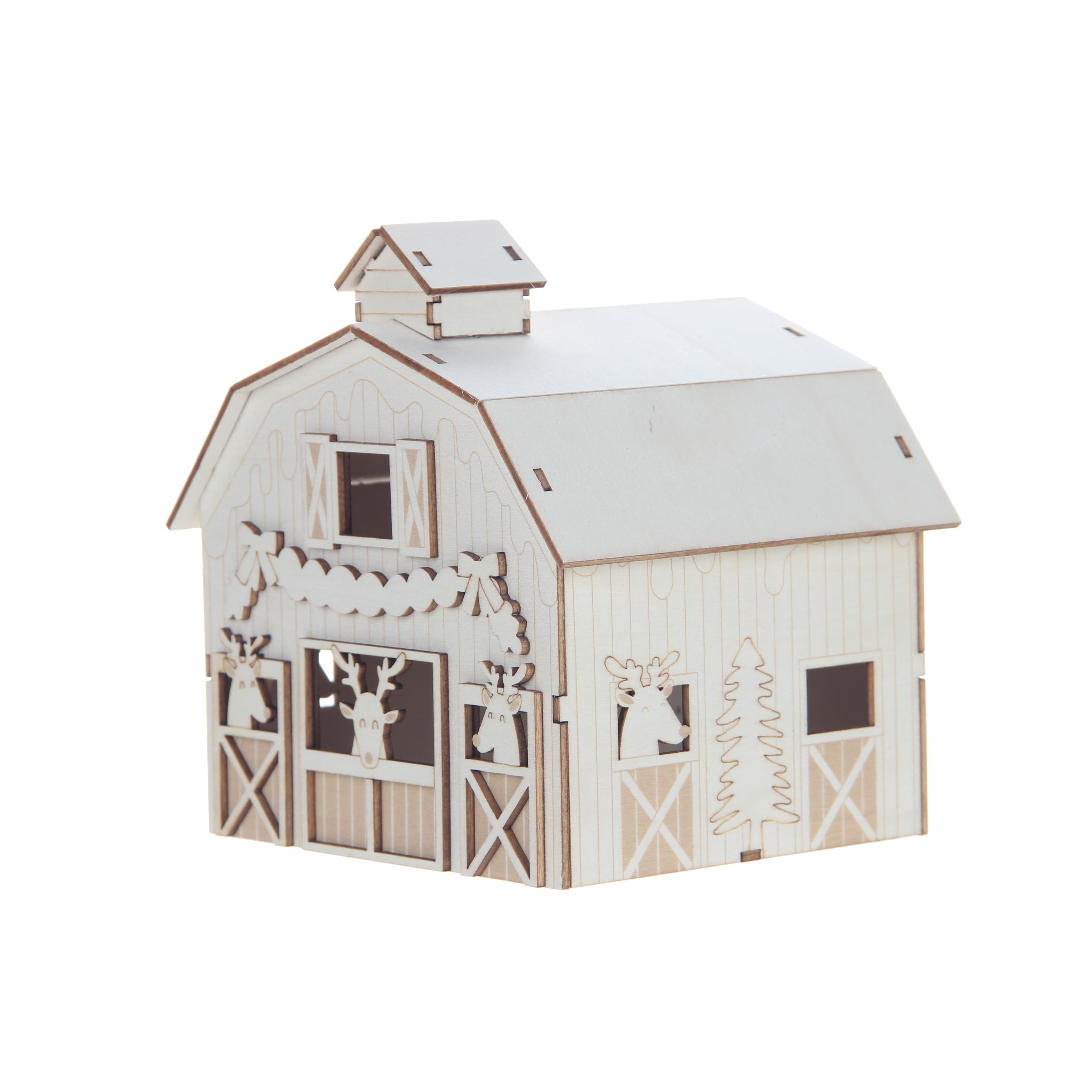 6&#x22; DIY LED Wood Village Barn by Make Market&#xAE;