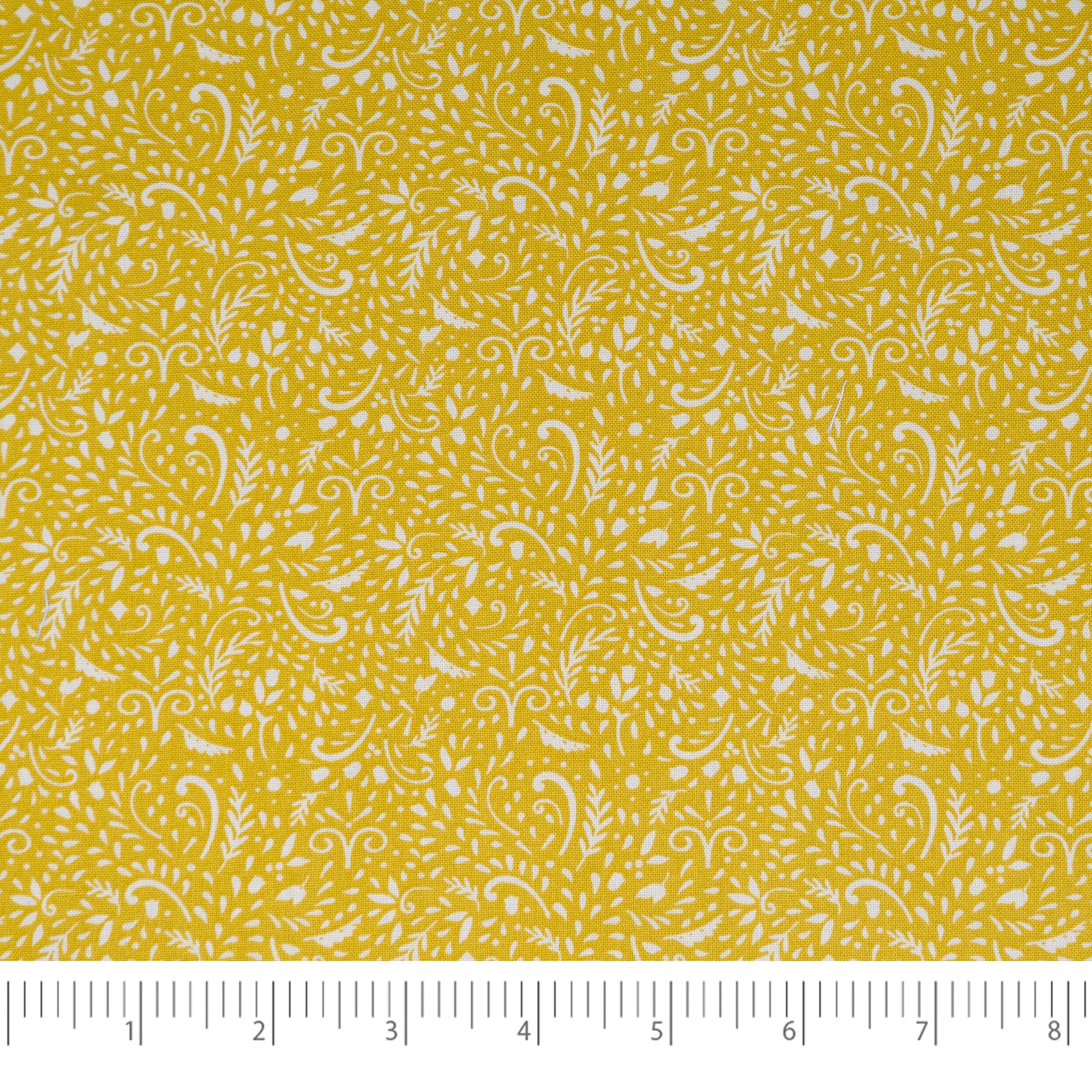 SINGER Christmas Yellow Burst Cotton Fabric