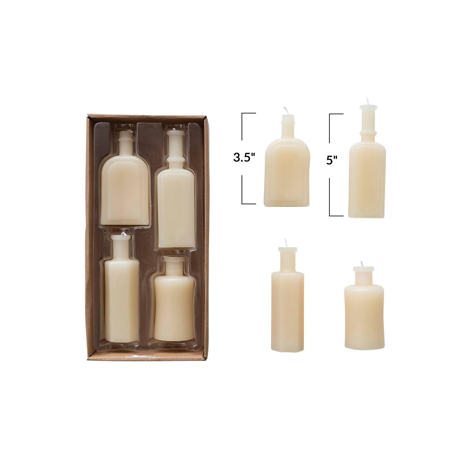 Hello Honey&#xAE; Cream Unscented Bottle-Shaped Candle Set