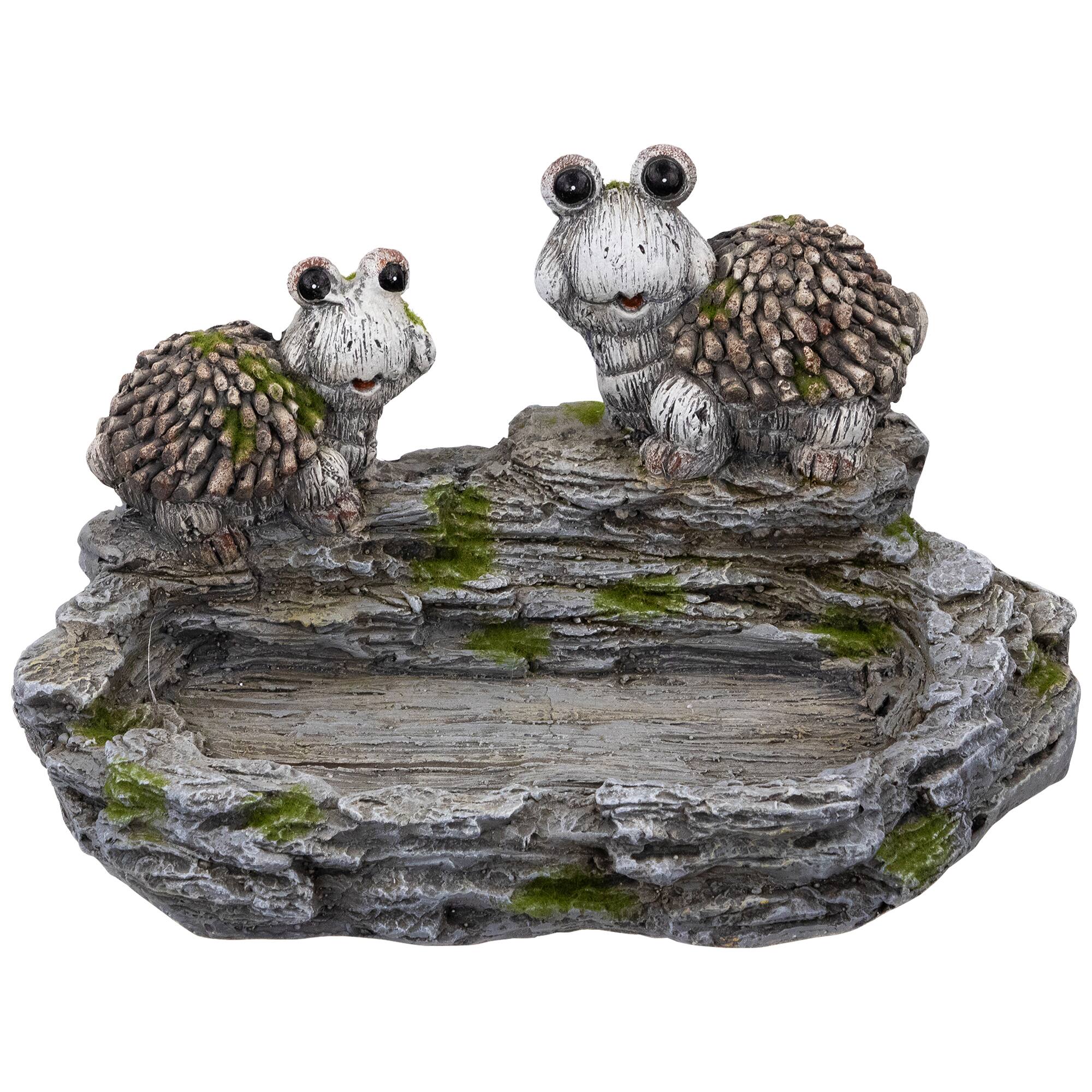 11.75" Turtle Couple Outdoor Garden Bird Bath