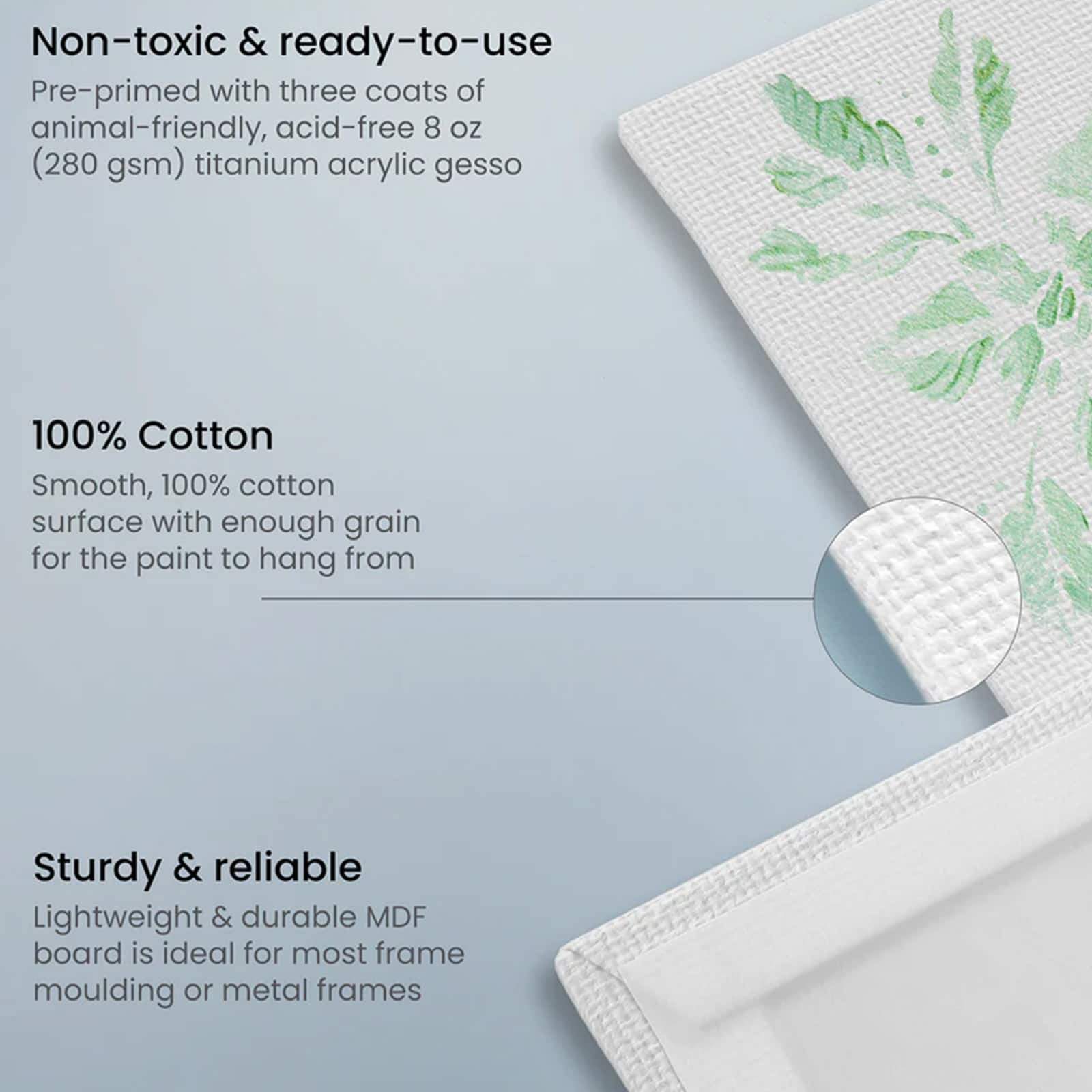 Arteza&#xAE; 5&#x22; x 7&#x22; White Canvas Panels, 14ct.