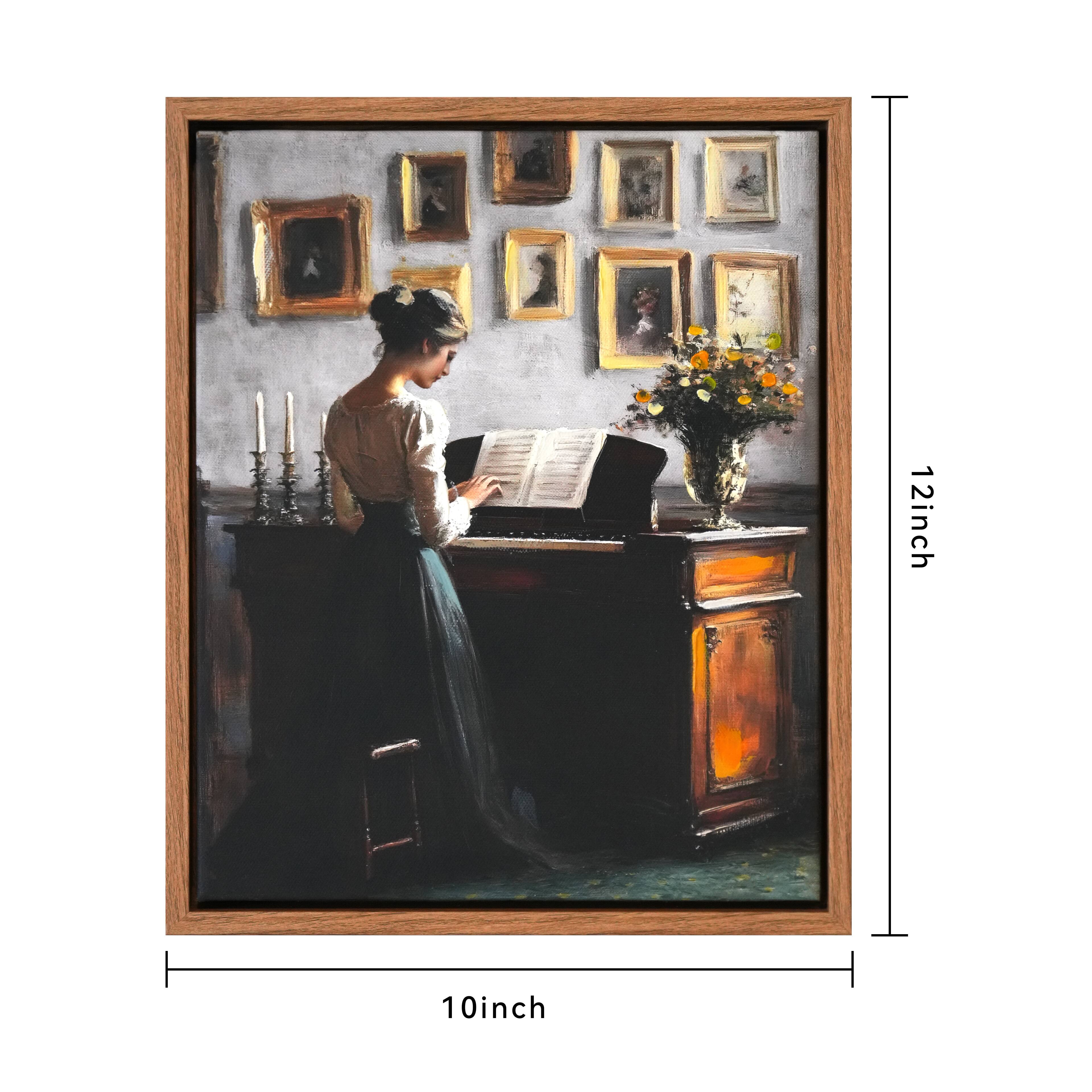 12&#x22; Woman at Piano Canvas Wall Art by Ashland&#xAE;