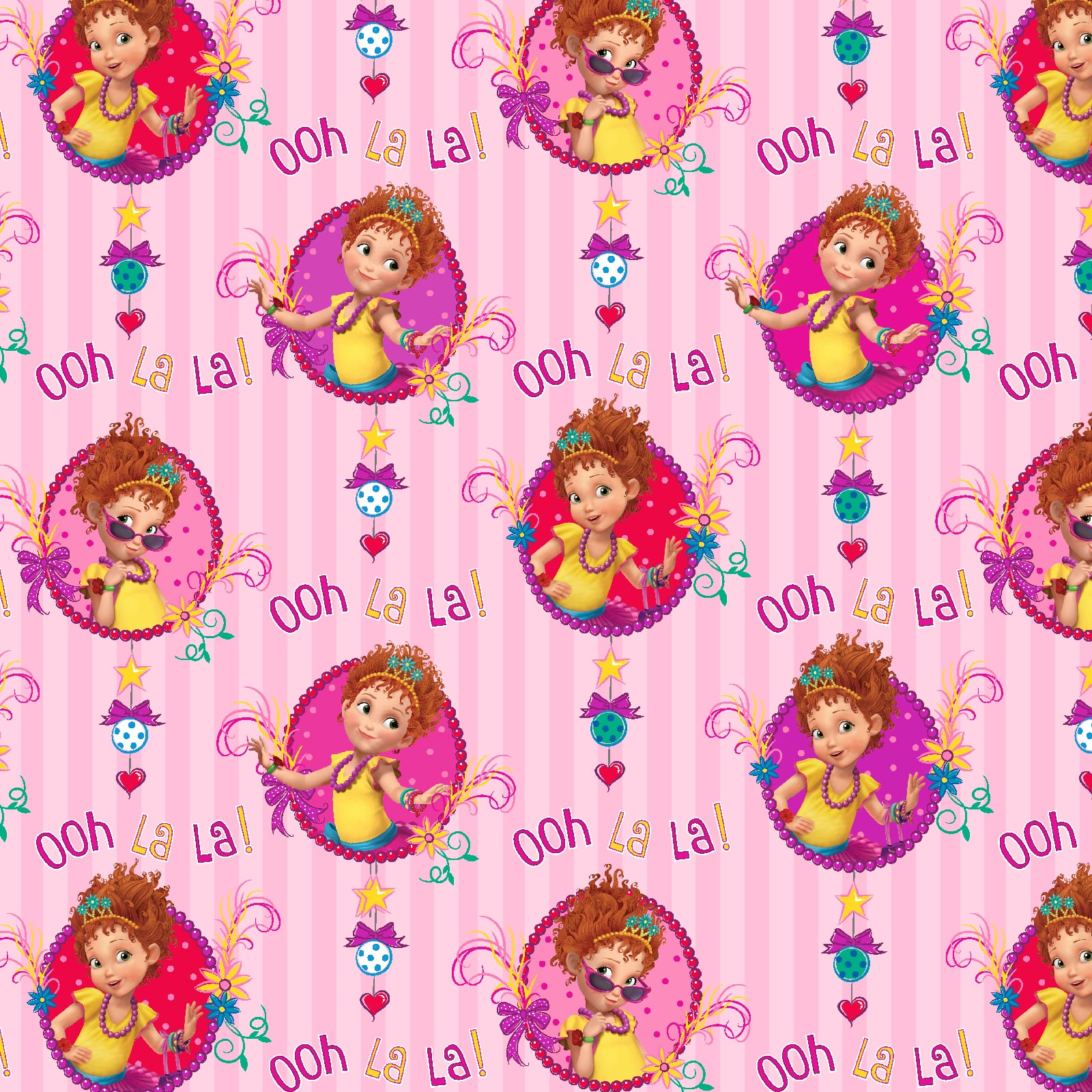 Disney® Fancy Nancy Hot Pink Fancy Nancy Framed Cotton Fabric