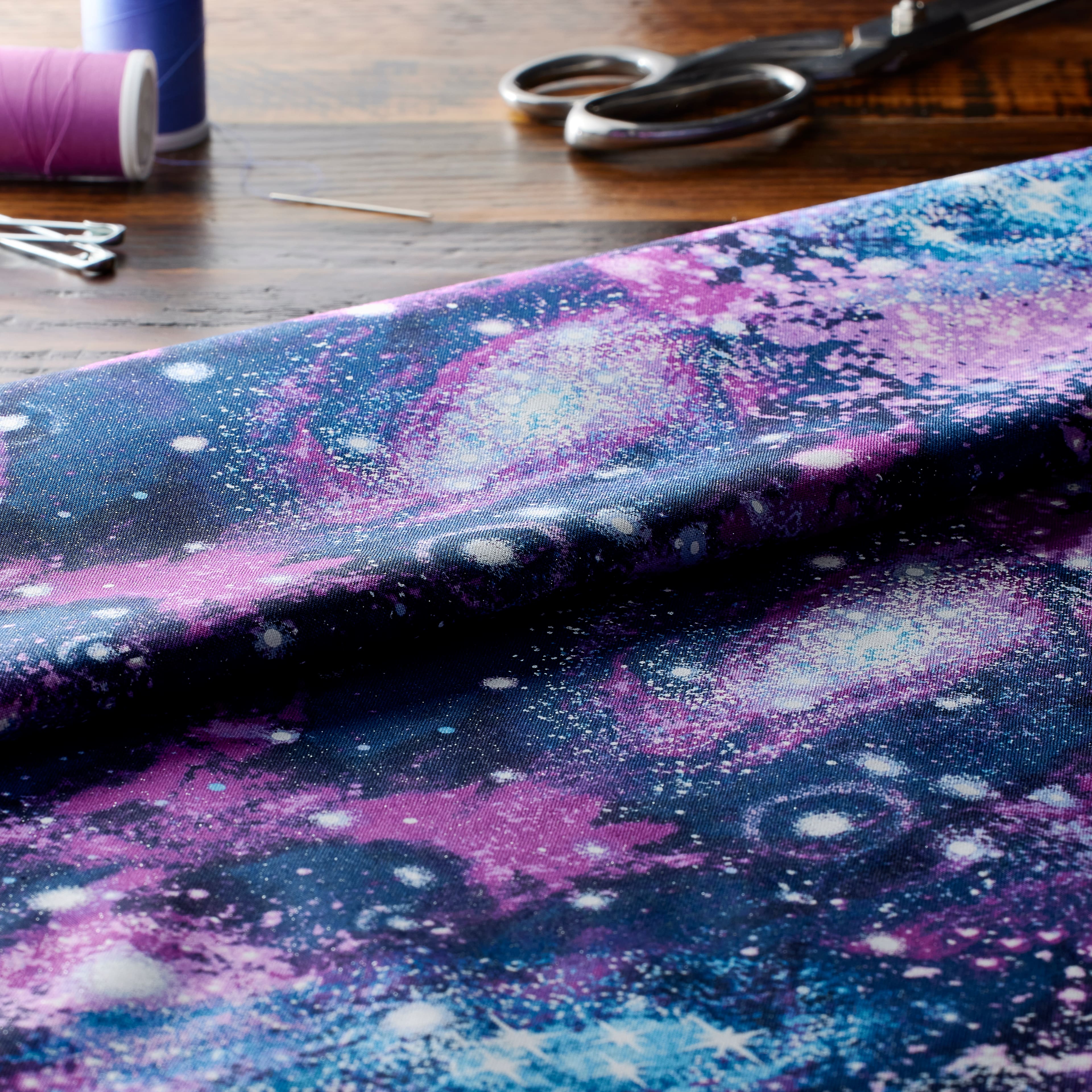 Fabric Traditions Out of This World Galaxy Glitter Novelty Cotton Fabric