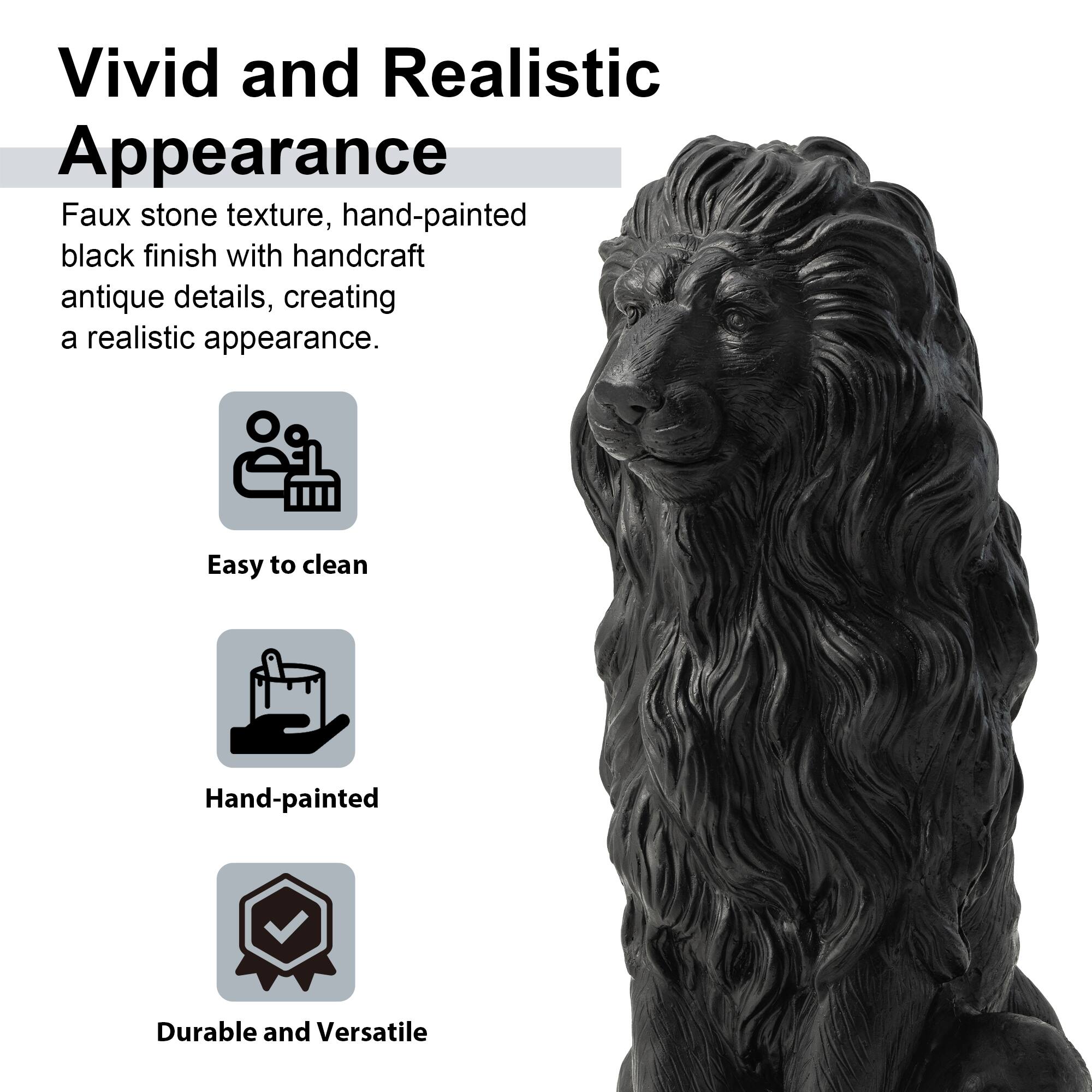 Glitzhome&#xAE; 27.75&#x22; MGO Guardian Sitting Lion Garden Statue
