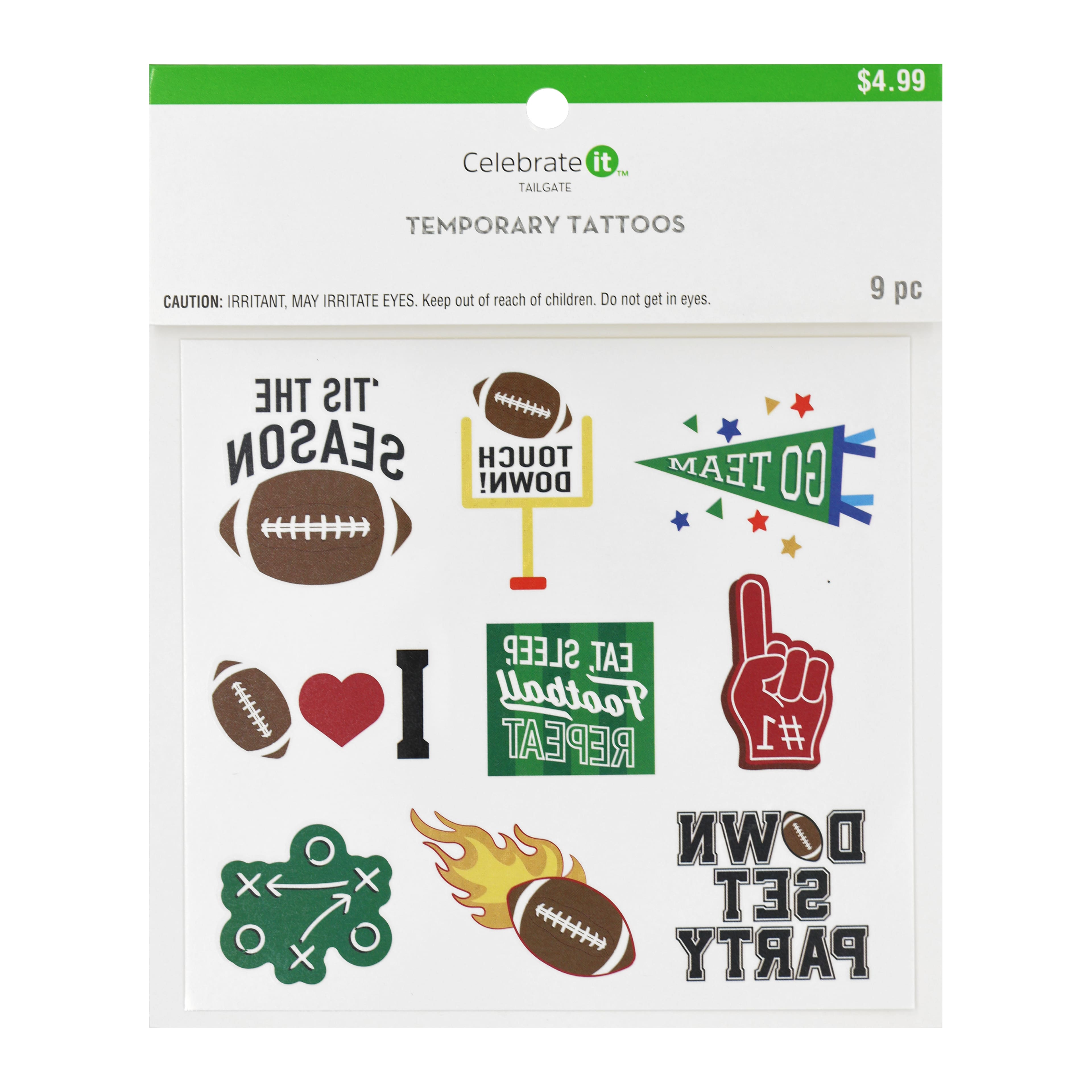 Football Temporary Tattoos by Celebrate It&#x2122;