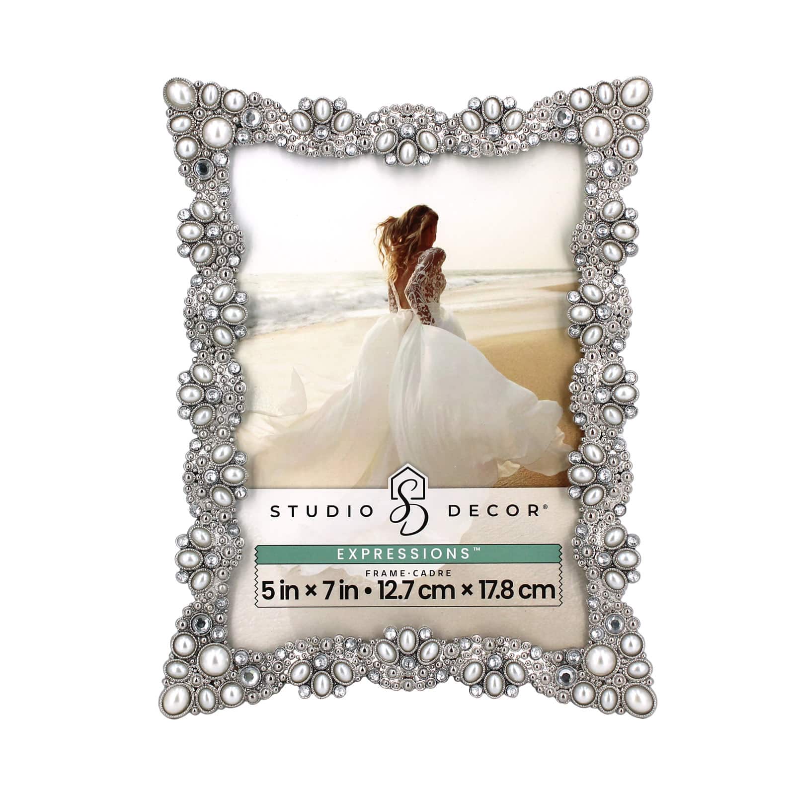 6 Pack: Expressions™ 5" x 7" Silver Jeweled Metal Frame by Studio Décor®