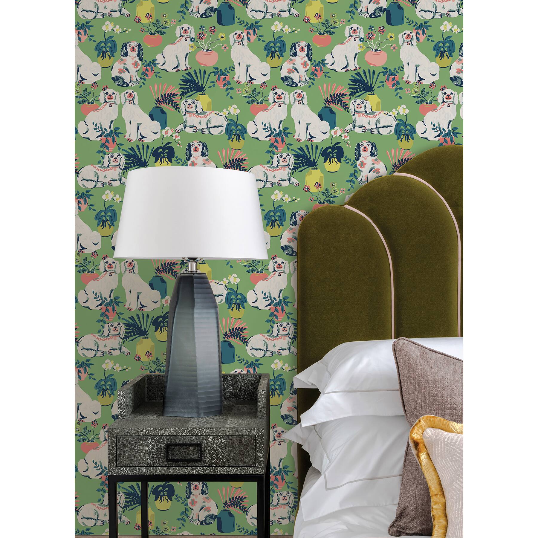 NuWallpaper PrintFresh Jade Good Dog Peel & Stick Wallpaper