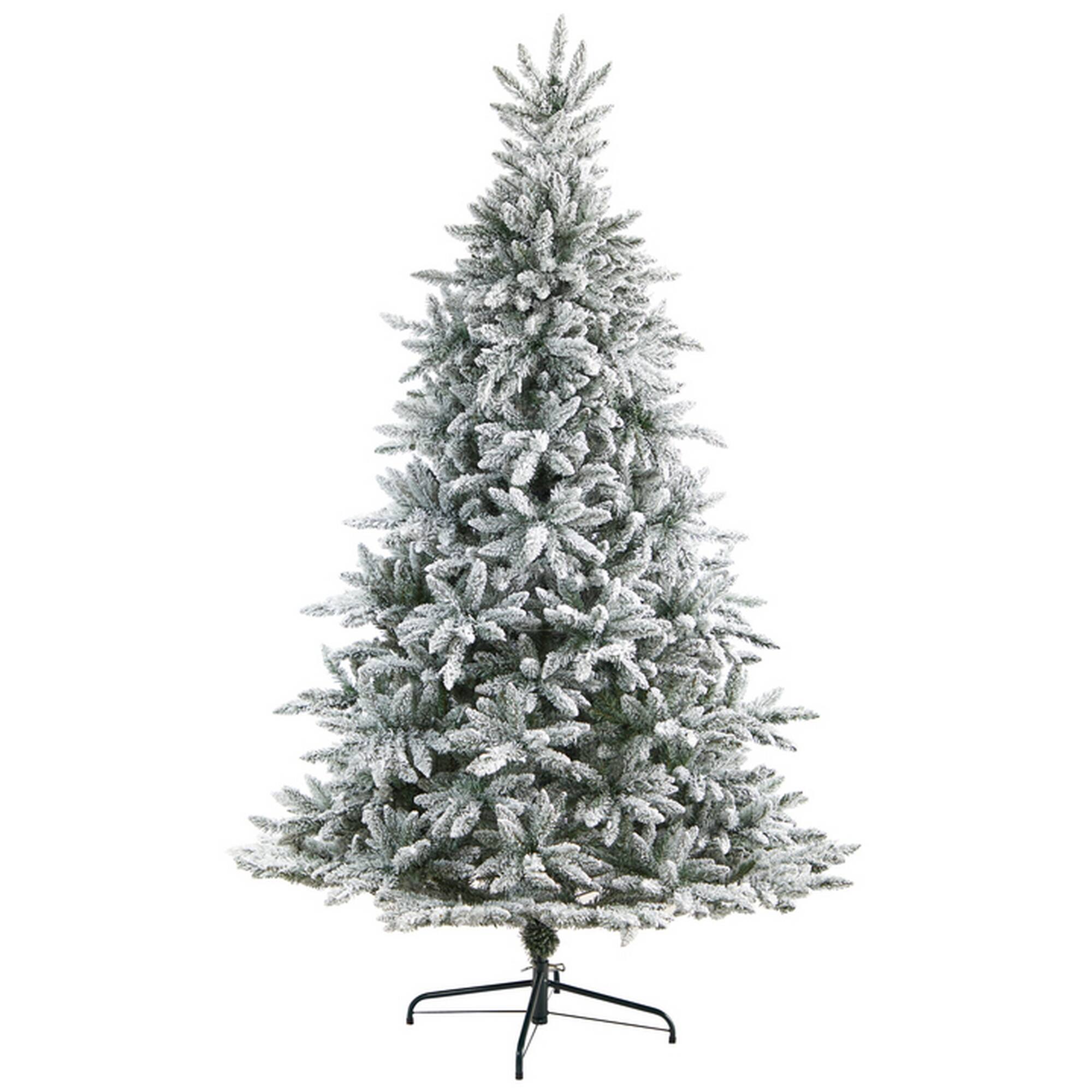 8ft. Unlit Flocked West Virginia Spruce Artificial Christmas Tree