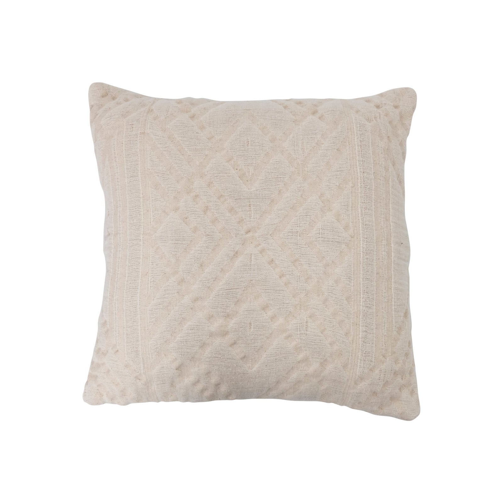 Cream Cotton Jacquard Pillow