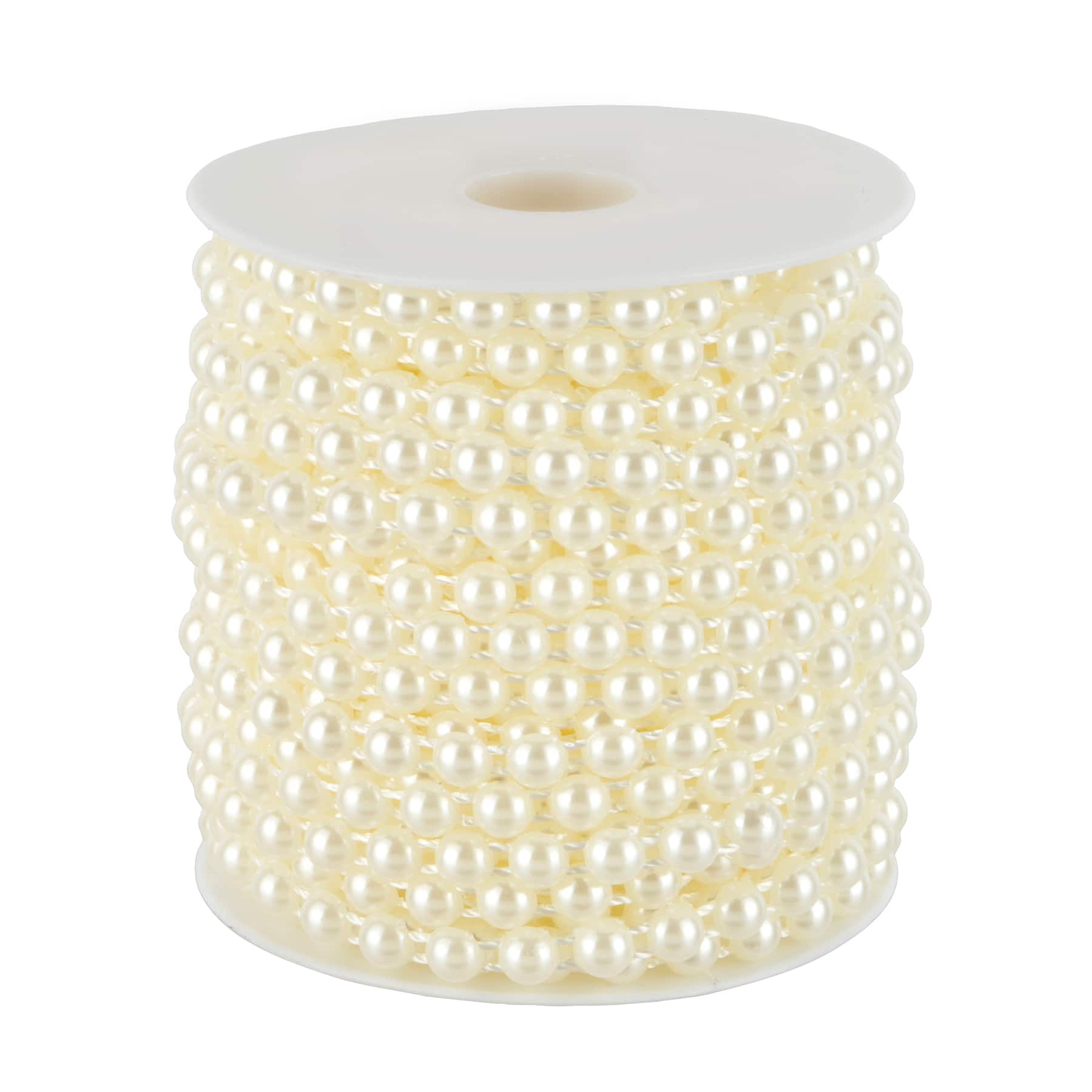 5.8mm Round Flatback Plastic Pearl Bead Garland, 50ft. by Bead Landing&#x2122;