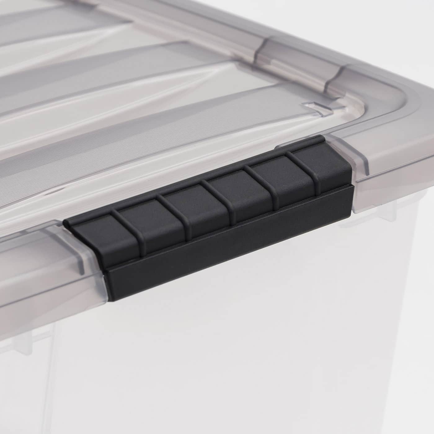 IRIS&#xAE; Stack &#x26; Pull&#x2122; Clear Storage Box with Gray Lid