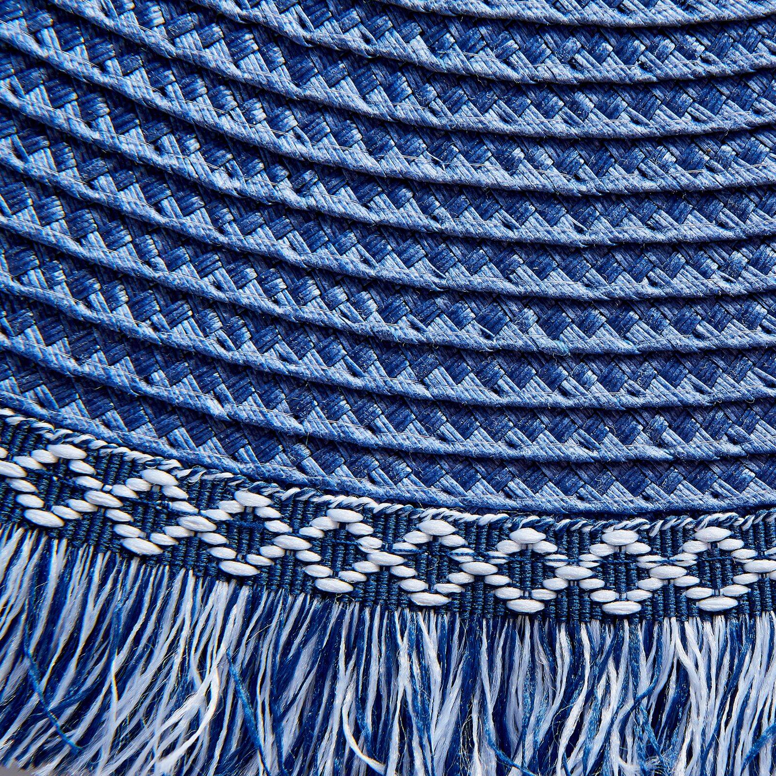DII® 15" Round Nautical Blue Fringed Placemat Set, 6ct.