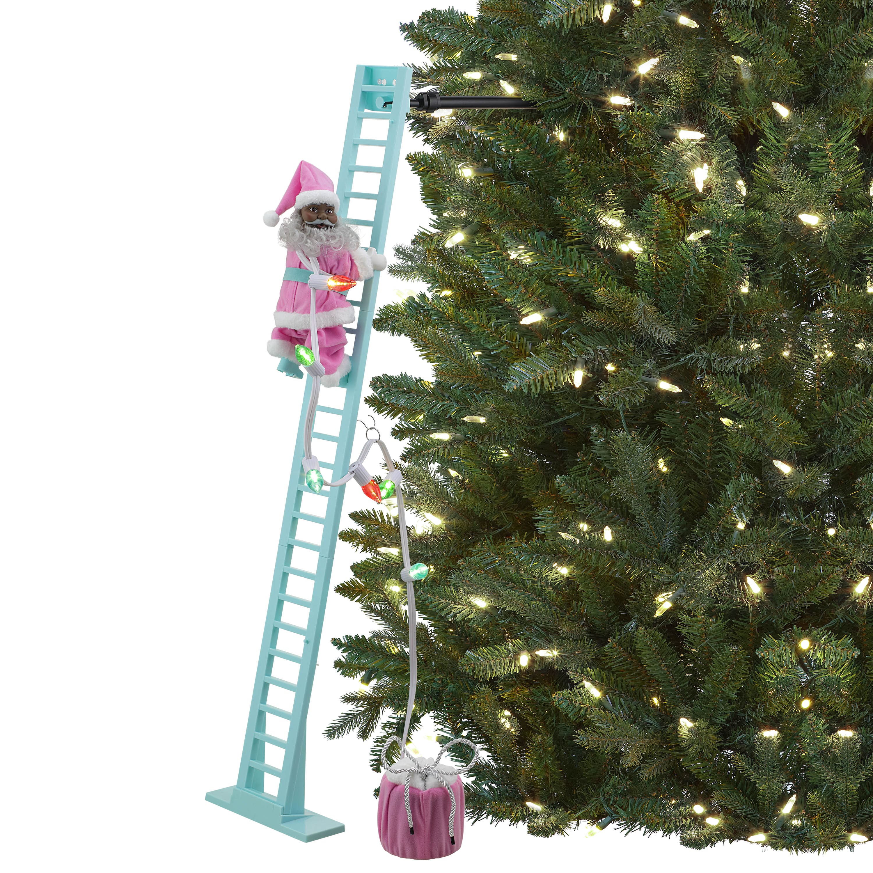 3.5ft. Animated Pastel Super Climbing Santa