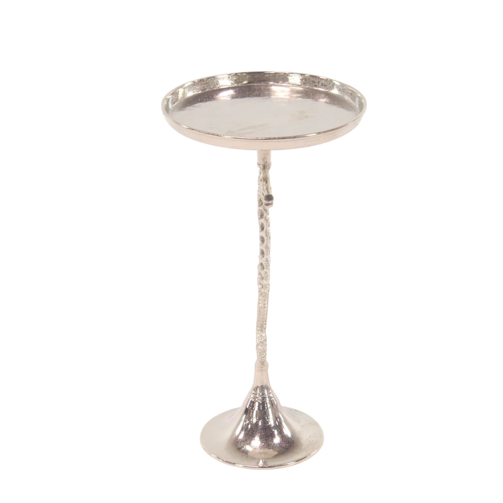 27" Silver Aluminum Coastal Accent Table