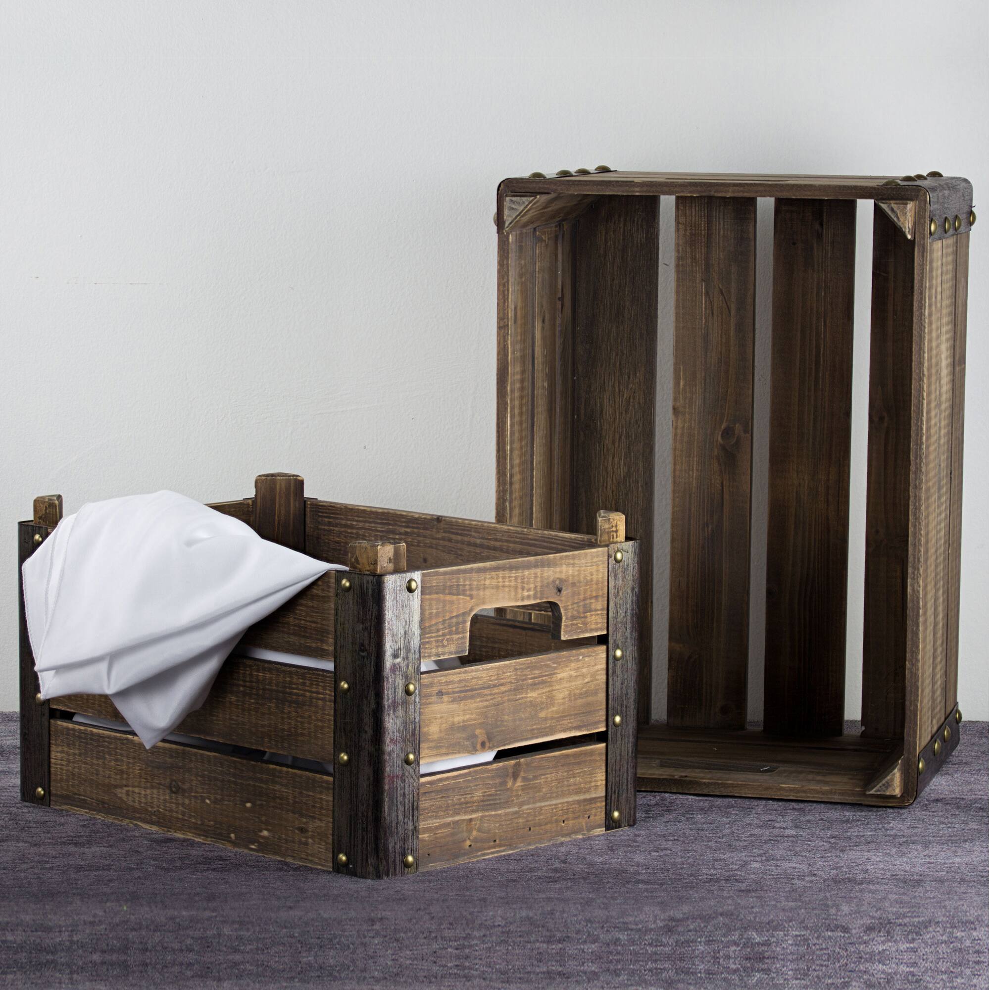 Rustic Farmhouse Storage Crates Set
