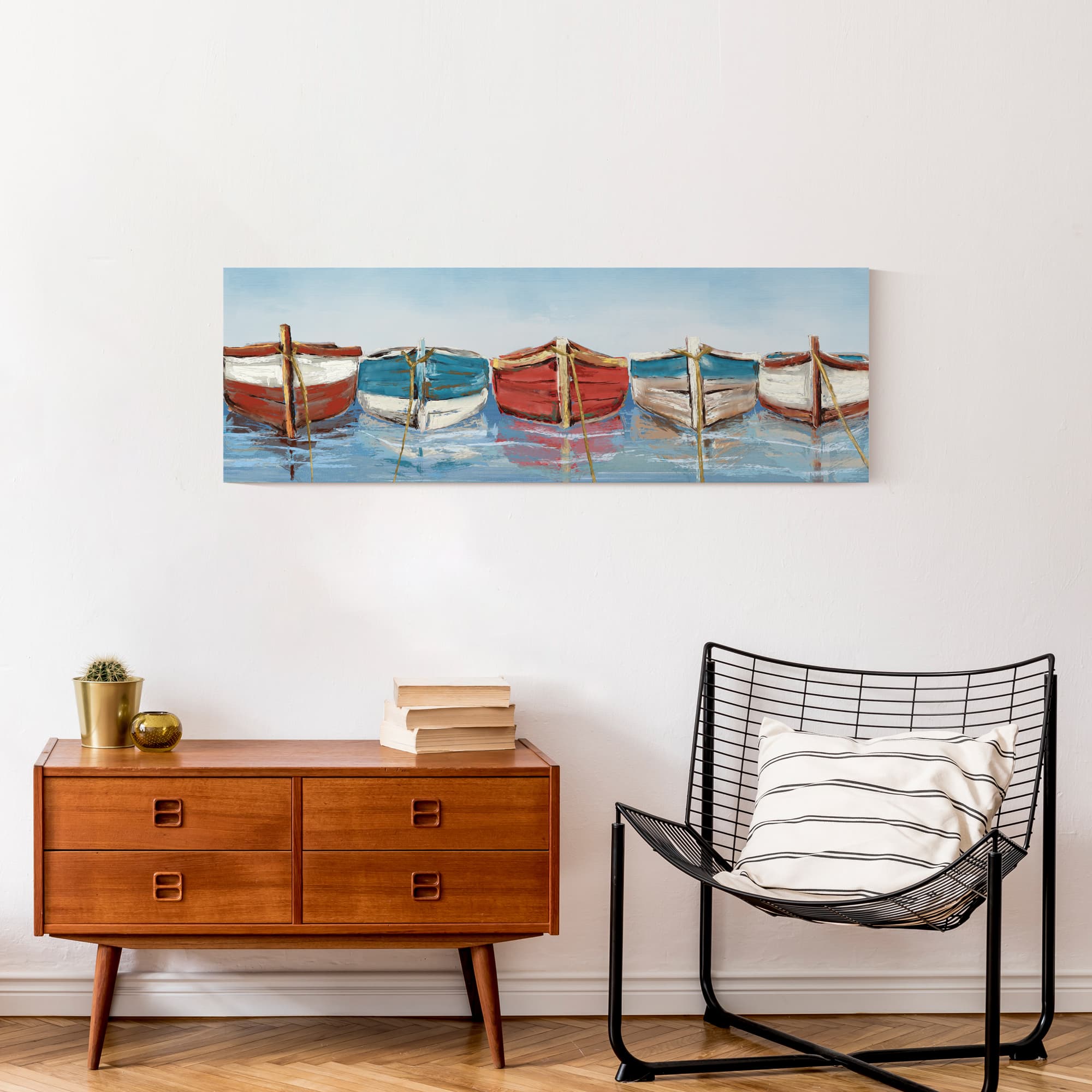 Colorful Boats Canvas Wall Art