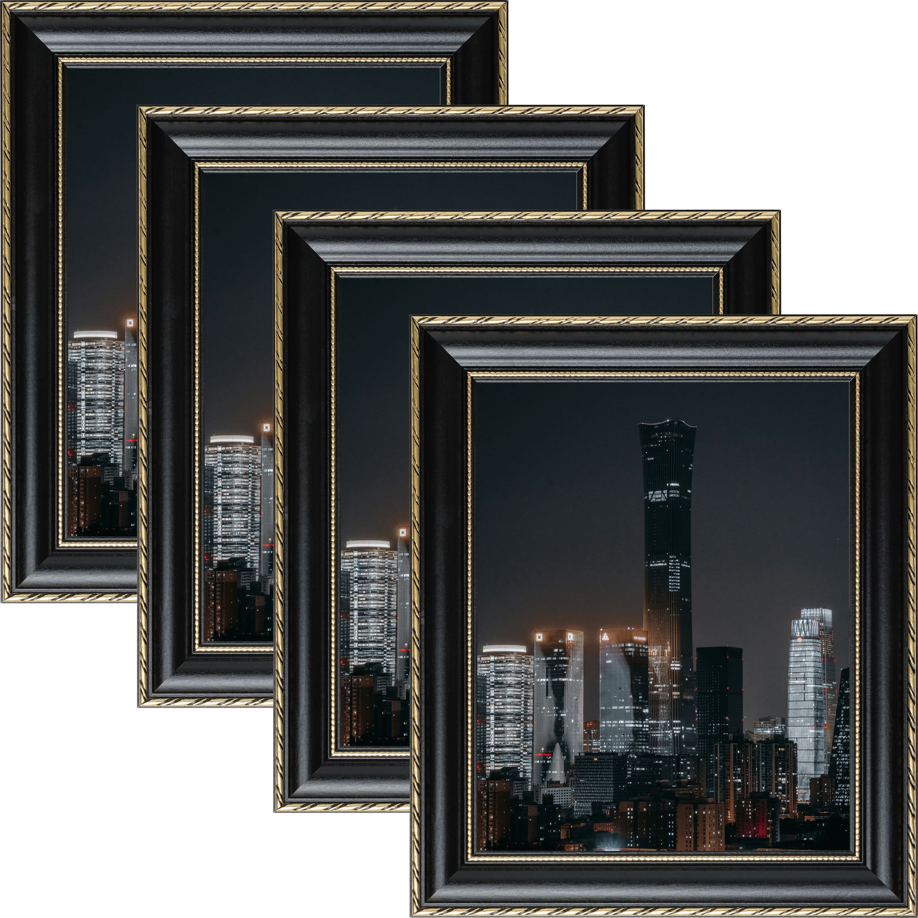 4 Pack Craig Frames Victoria Black &#x26; Gold Picture Frame