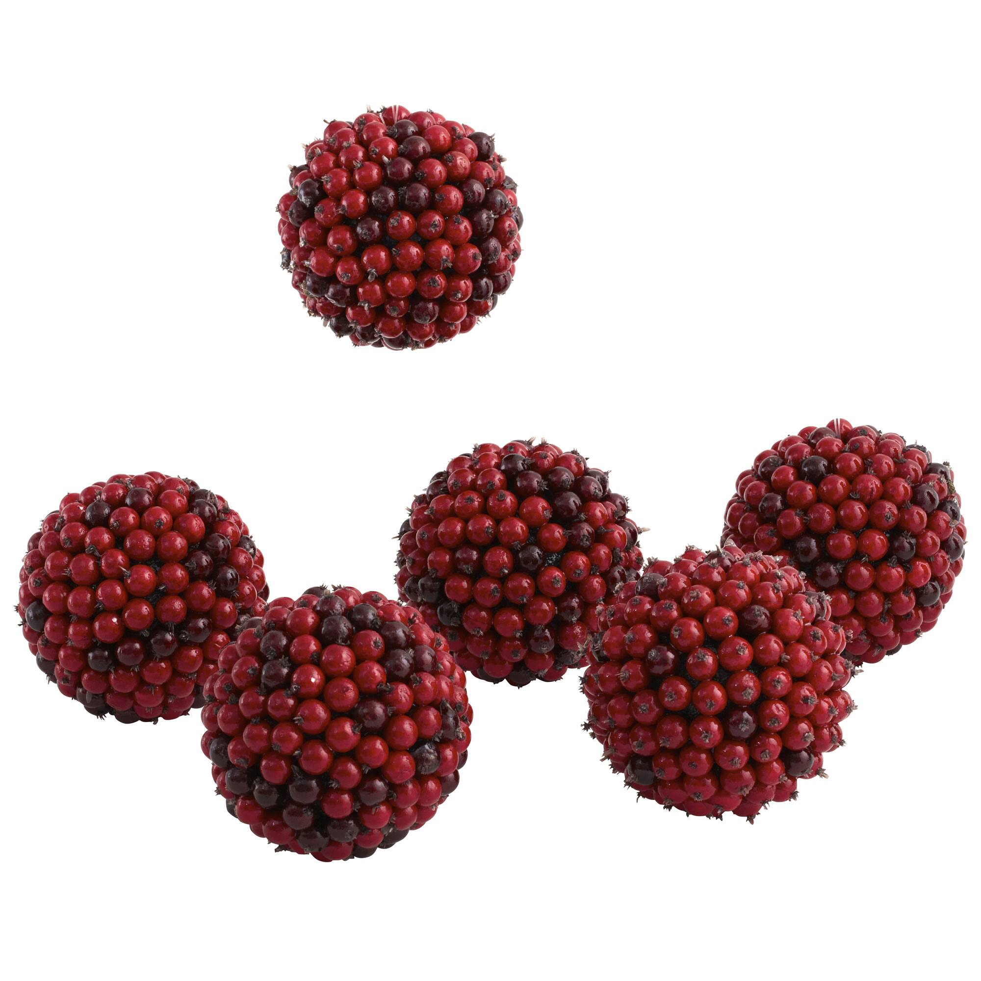 5&#x22; Red Berry Ball Set