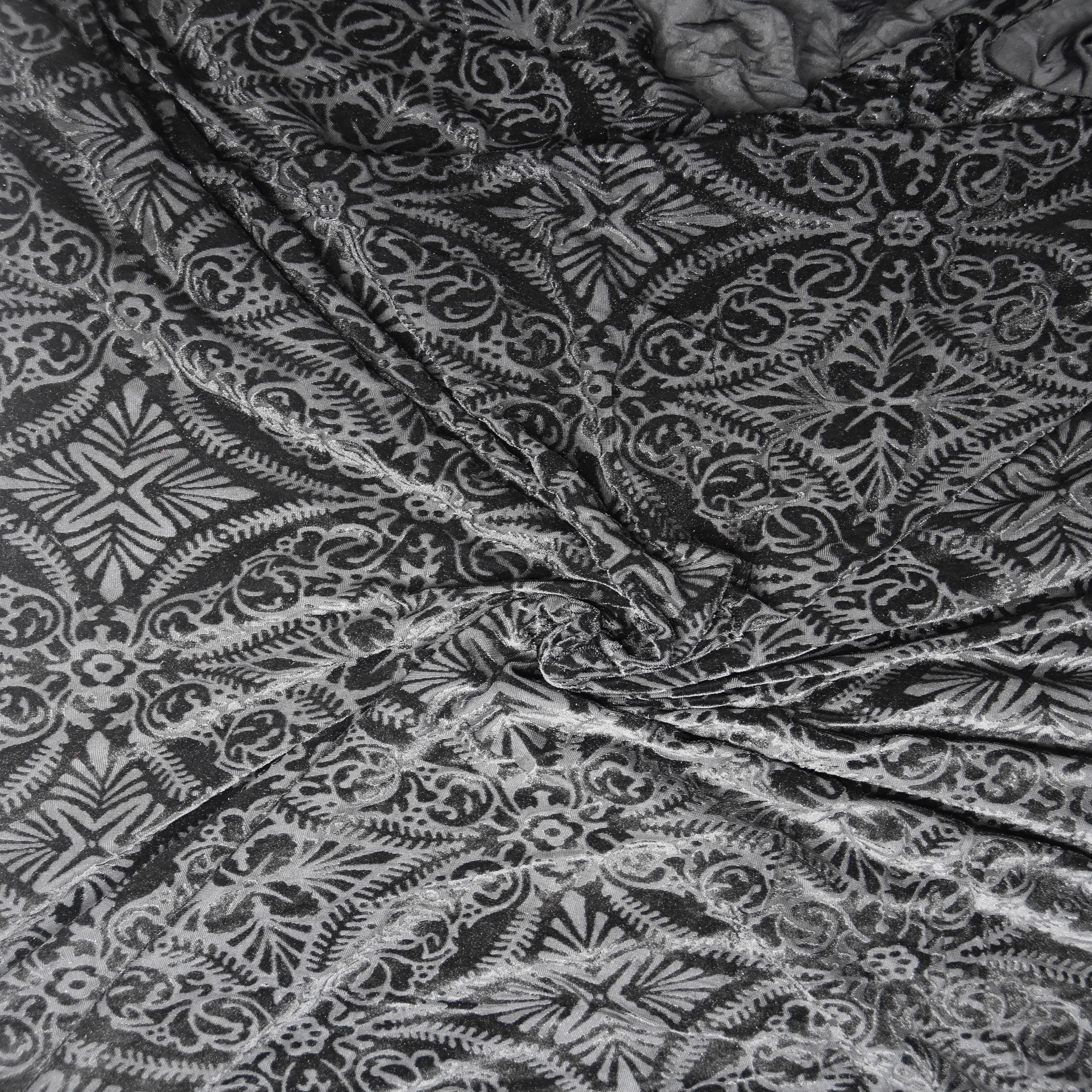 Feldman Black Design Velvet Fabric
