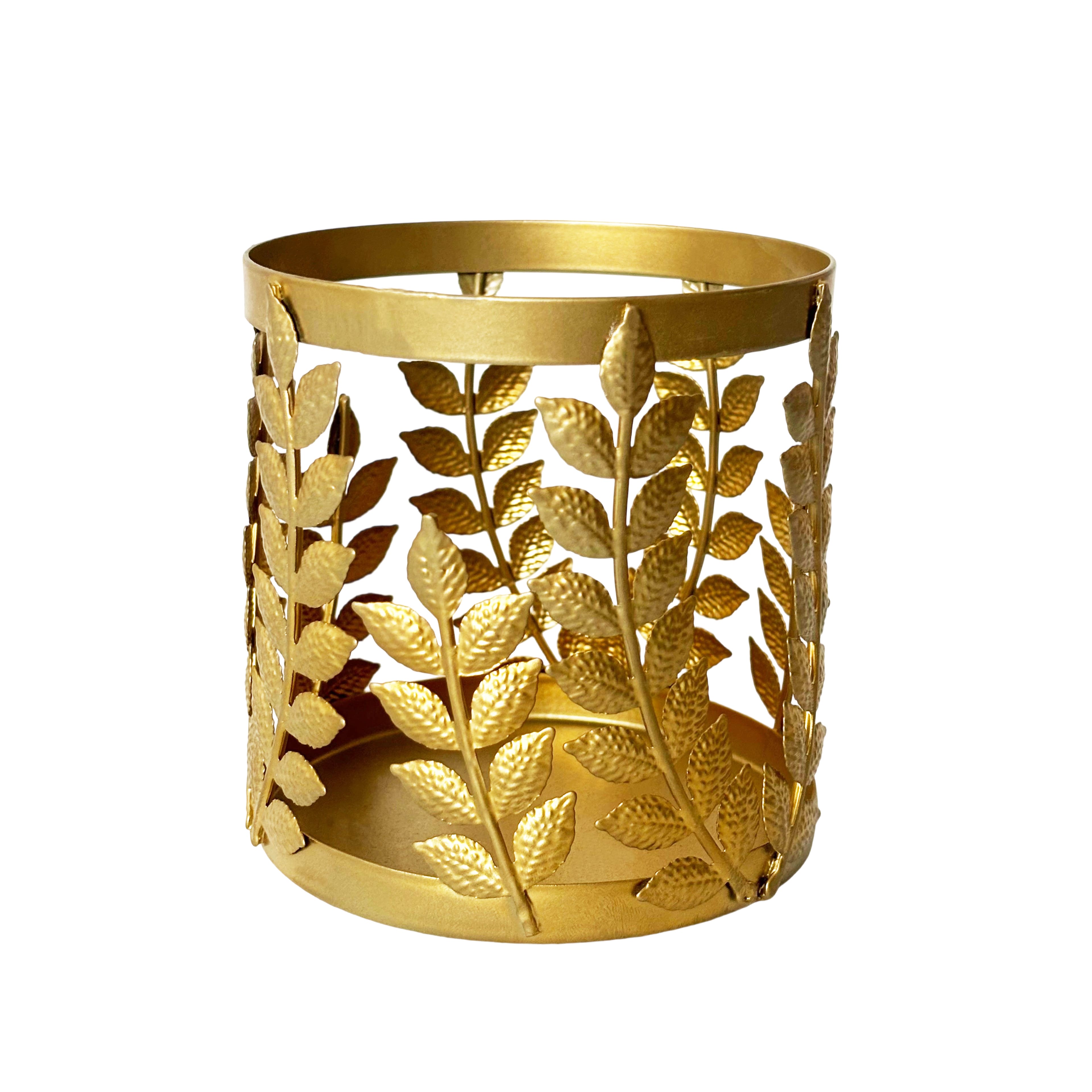 4" Gold Leaf Metal Candle Holder by Ashland®