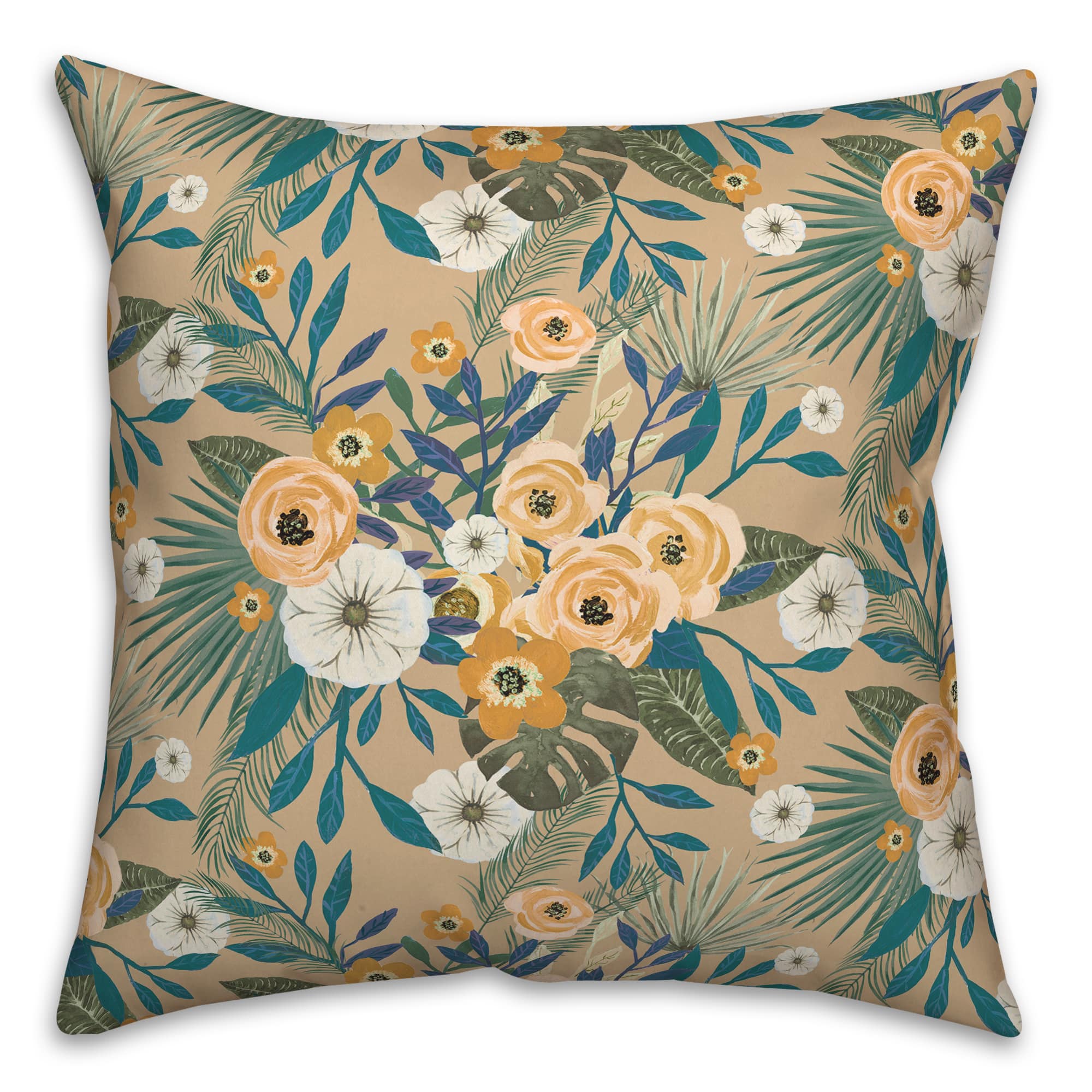 Tropical Floral Square Throw Pillow Michaels