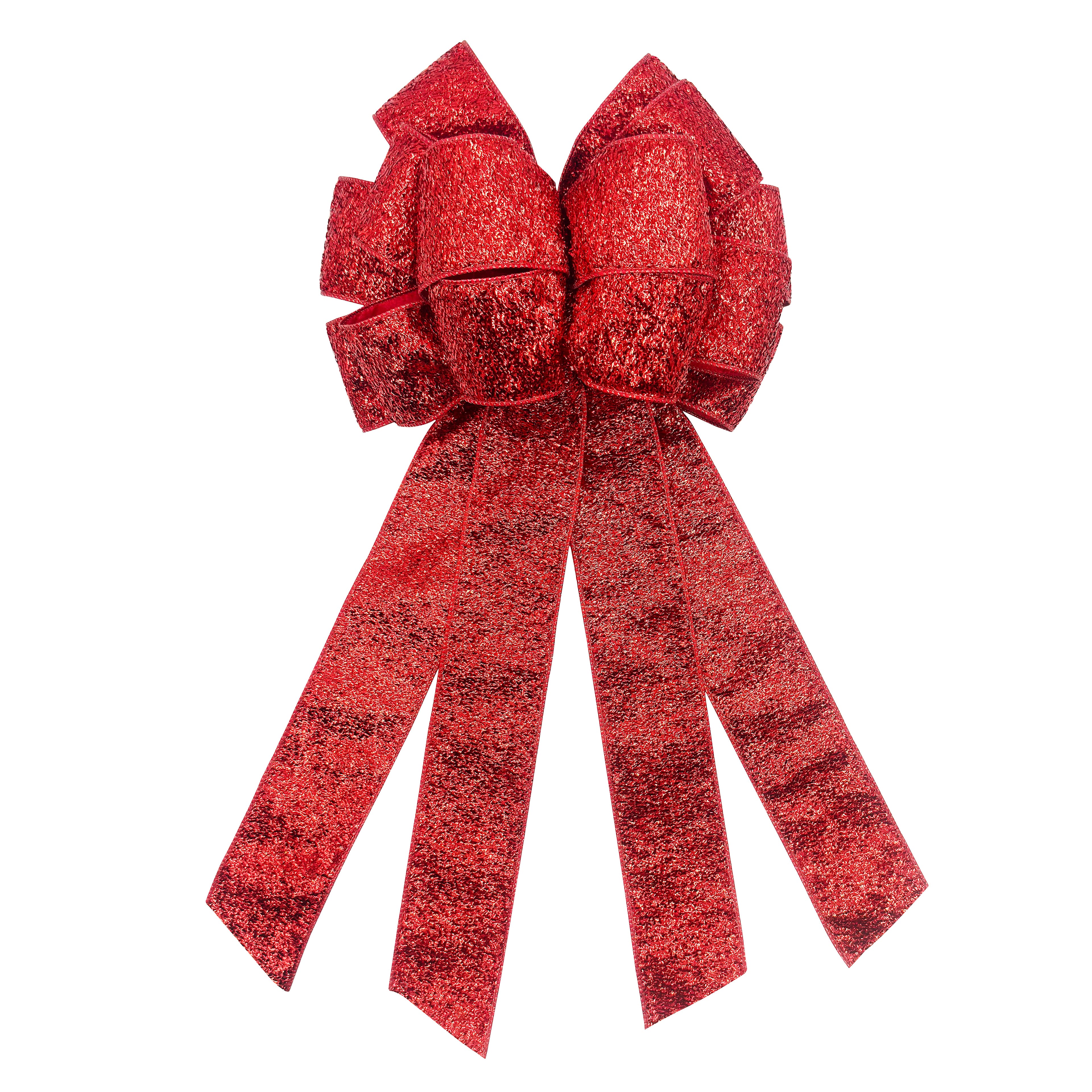 20.5" Red Tinsel Tree Bow by Celebrate It®