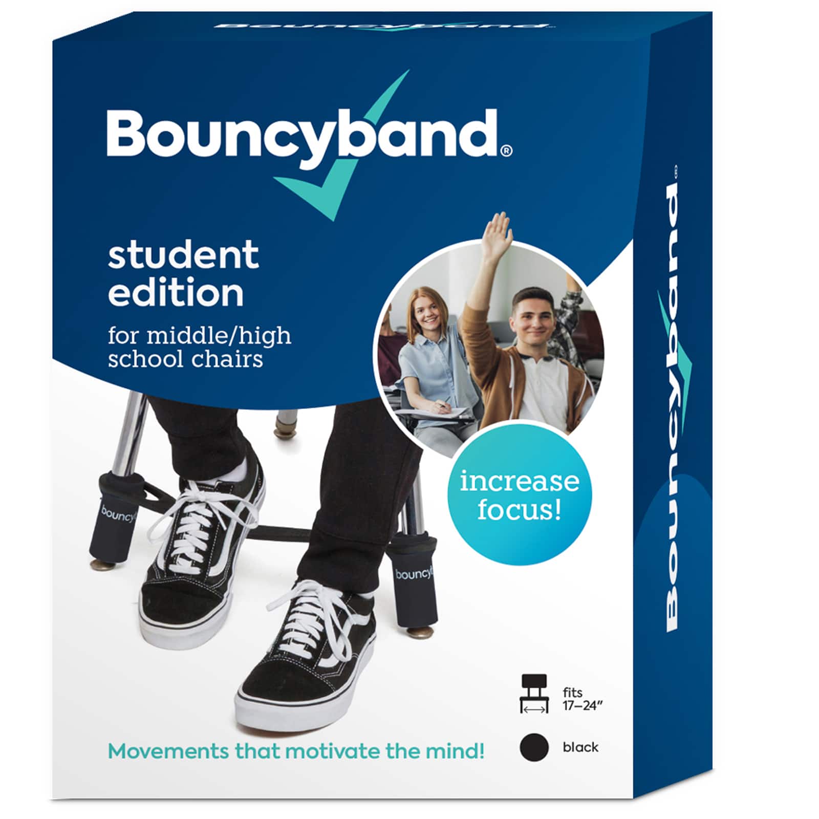 Bouncyband® Black Band for Middle & High School Chairs