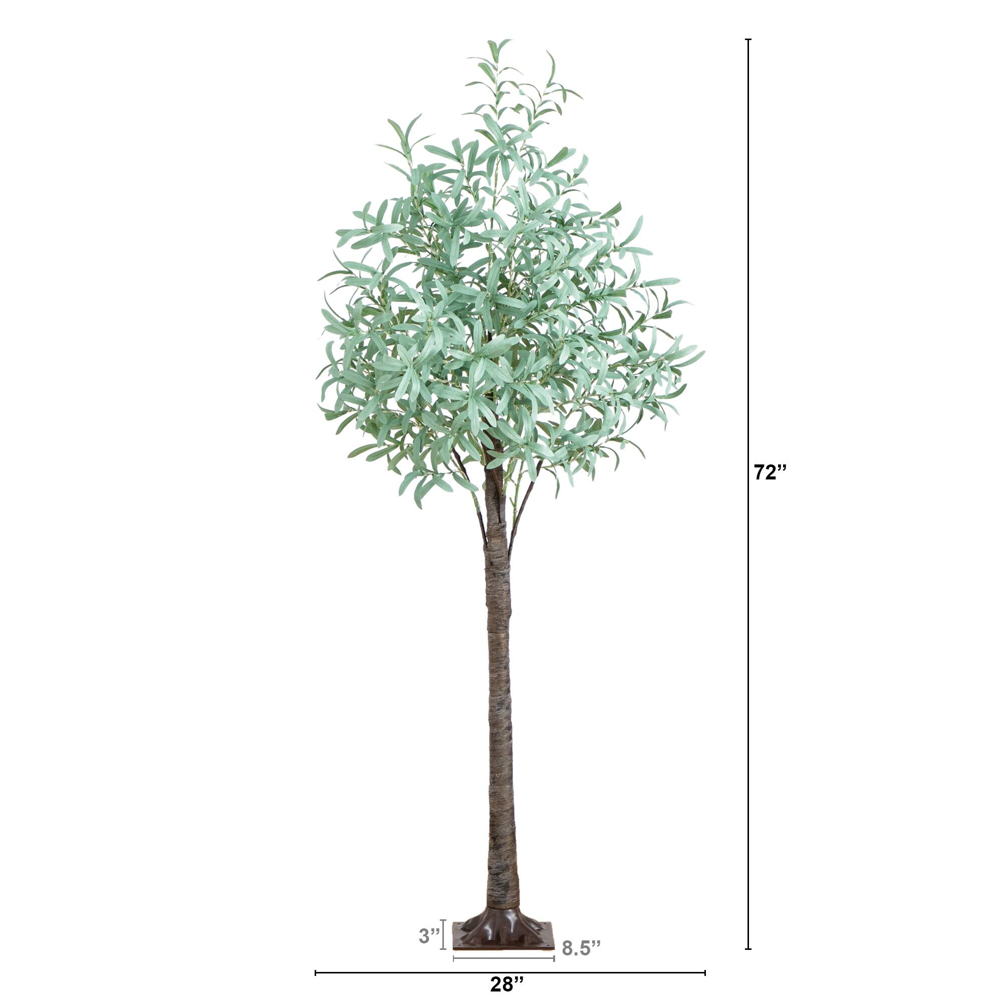 6ft. Pre-Lit Artificial Olive Tree with Warm White LED Lights