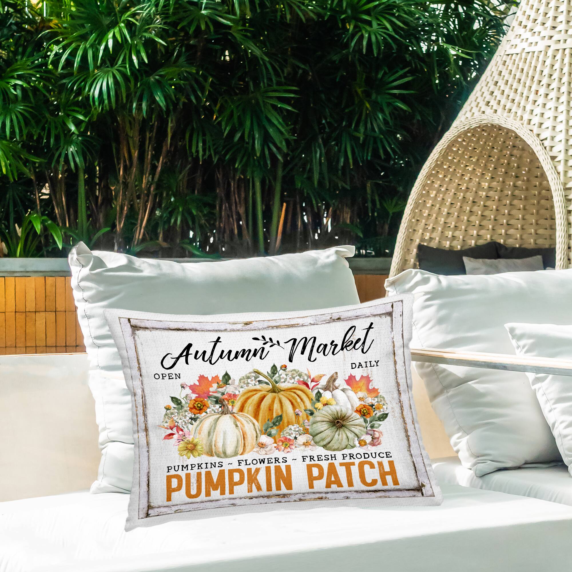 Stupell Industries Rustic Autumn Market Outdoor Printed Pillow